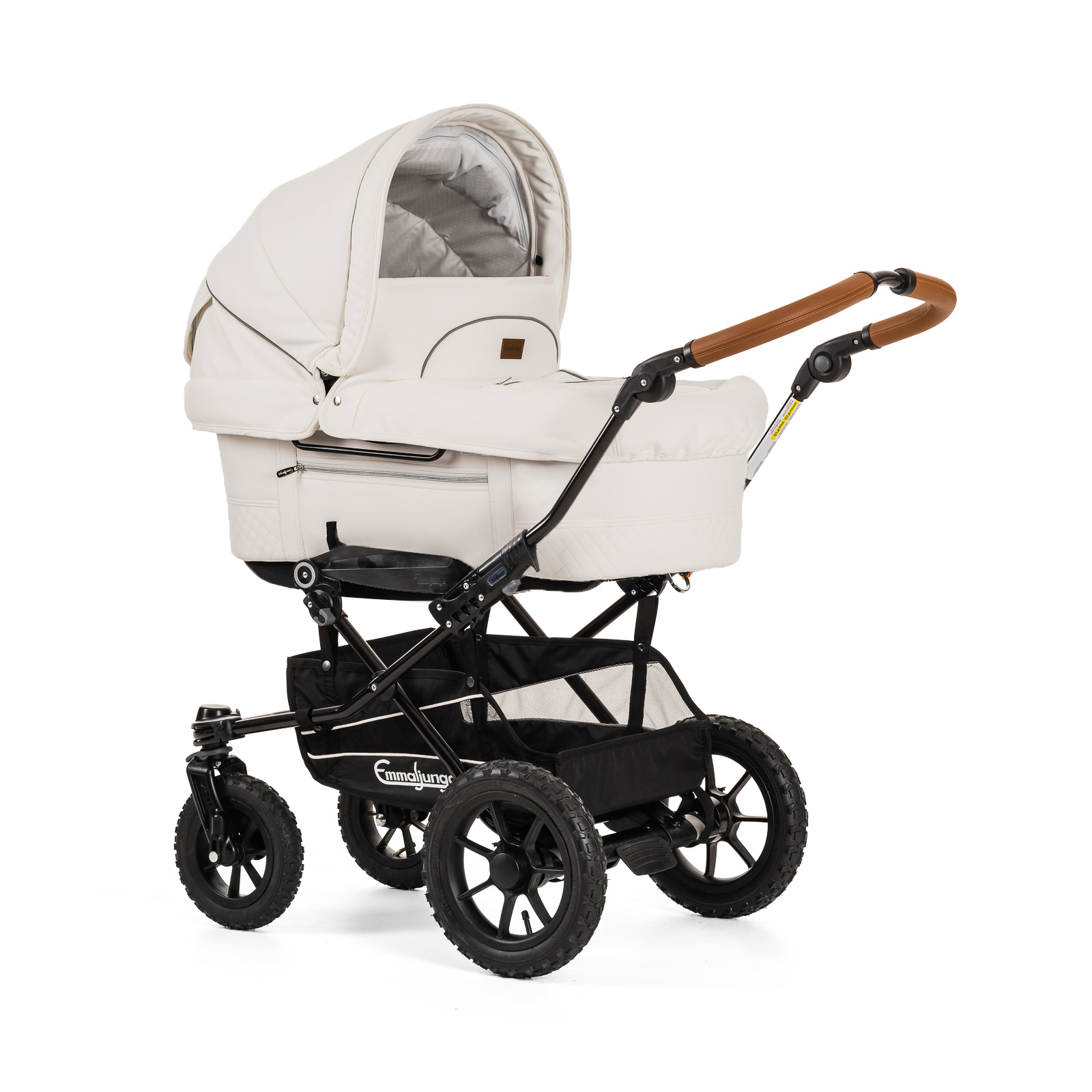 Коляска 2 в 1 Emmaljunga Mondial Leatherette (шасси Duo S Outdoor) White Leatherette