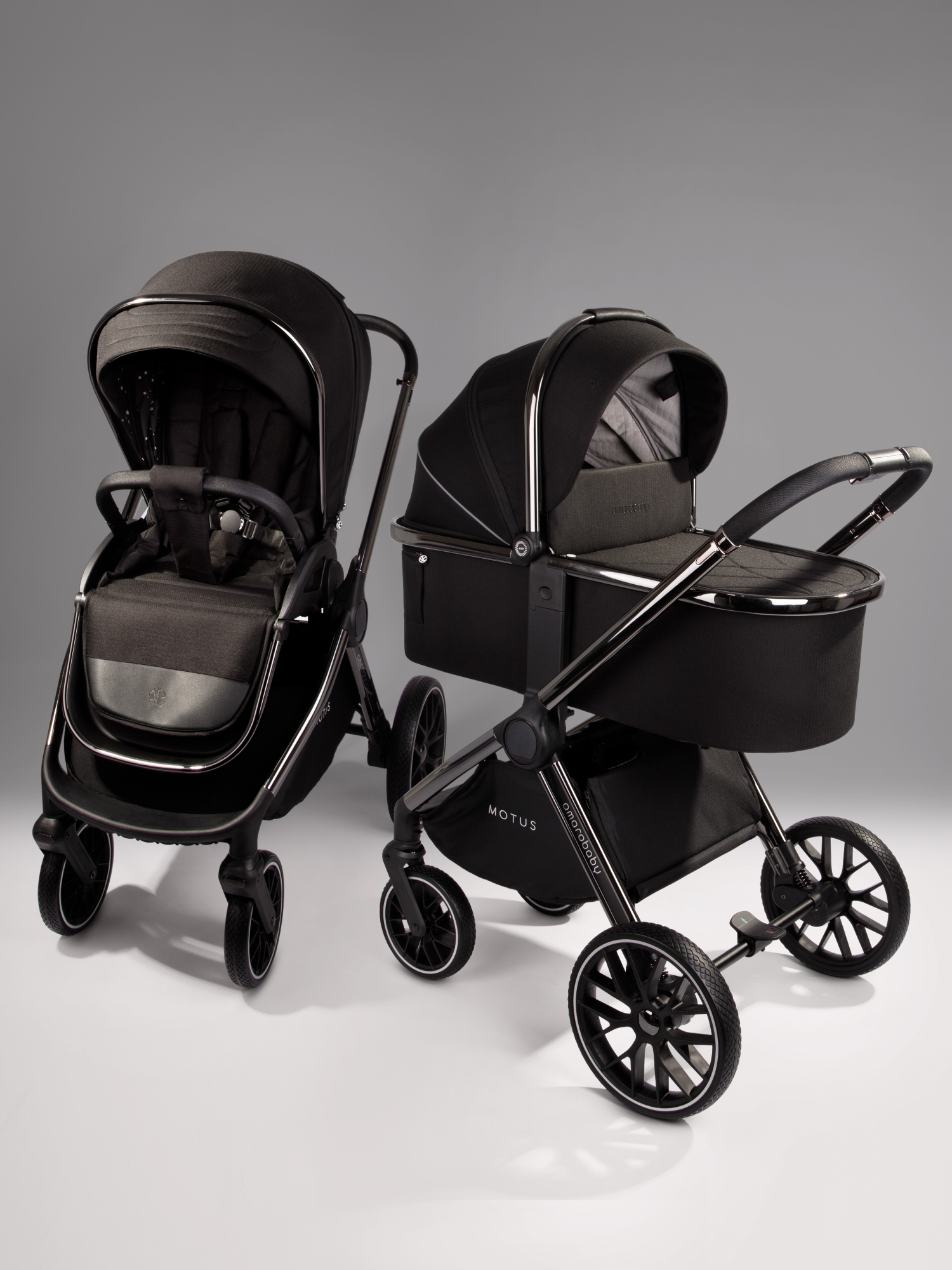 Коляска 2 в 1 Amarobaby MOTUS Черный V2