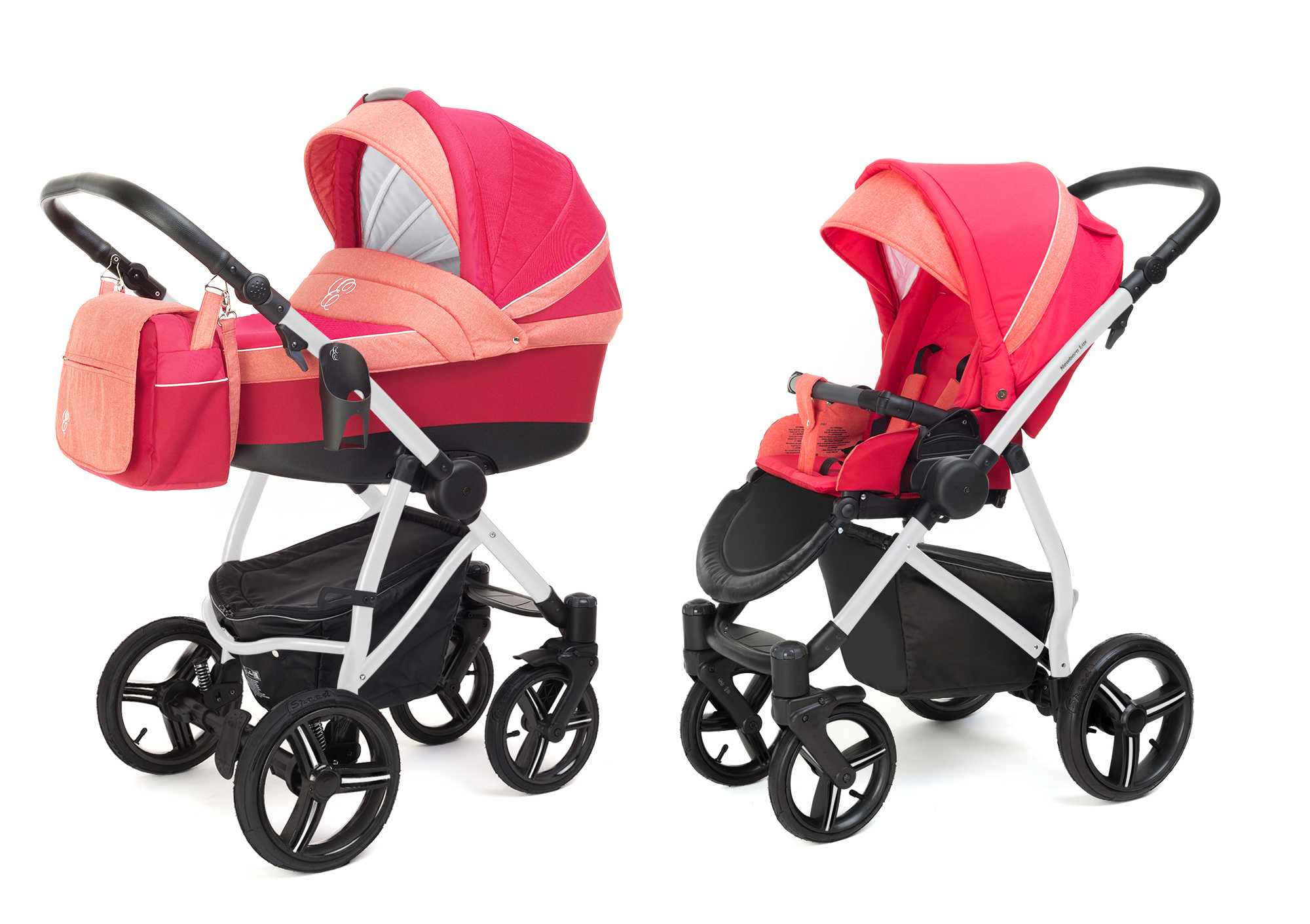 Коляска 2 в 1 Esspero Grand Newborn Lux (шасси White) Red Sunset