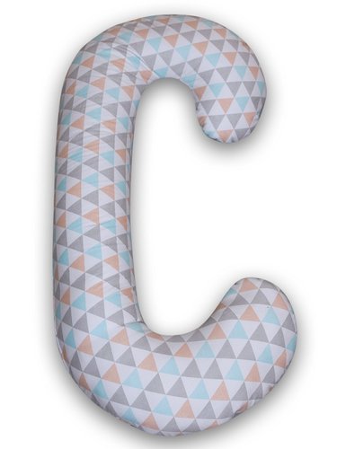 Подушка для кормления Ceba Baby Duo трикотажная Triangle Turquoise/Orange