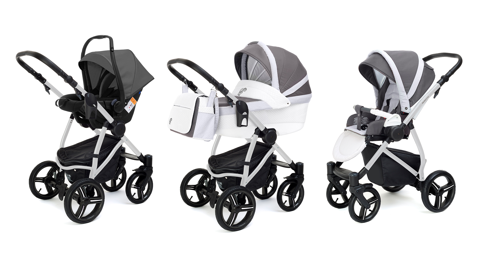 Коляска 3 в 1 Esspero Grand Newborn Lux (шасси Grey) Royal Light Grey