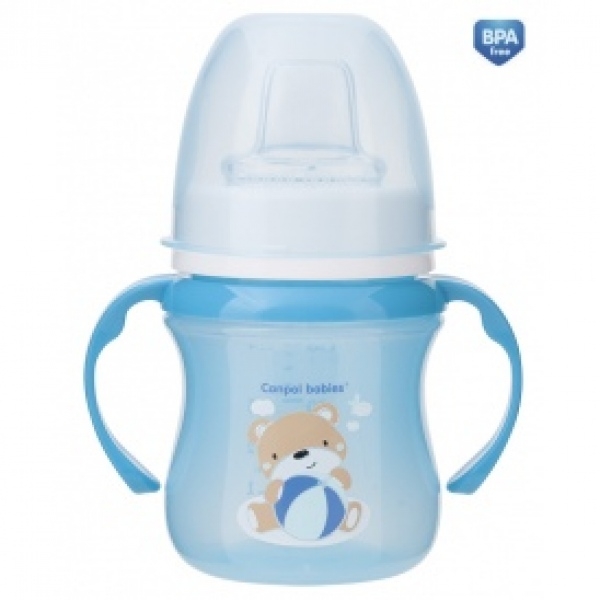 Поильник Canpol EasyStart Colourful animals, силик. носик, 120 мл, 6+ мес., арт. 35/207 бирюзовый