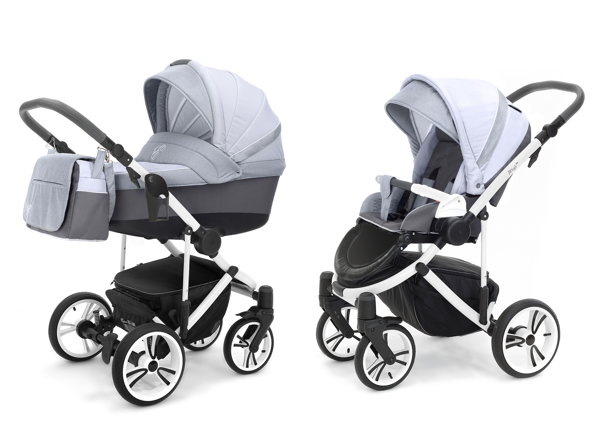 Коляска 2 в 1 Esspero Grand Magic Pro (шасси White) Grey Stone