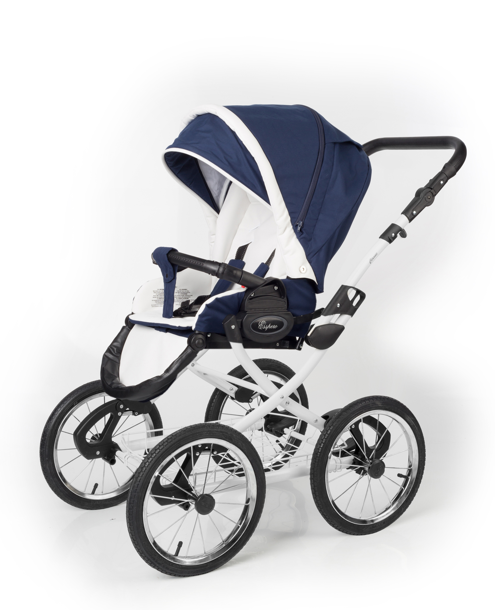 Прогулочная коляска Esspero Classic (шасси White) Navy Lux