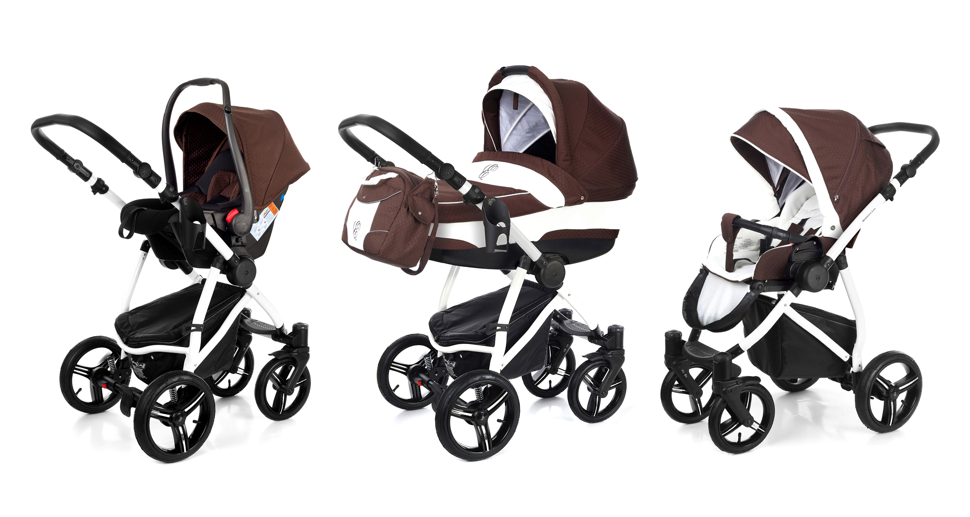 Коляска 3 в 1 Esspero Newborn Lux (шасси White) Chocco