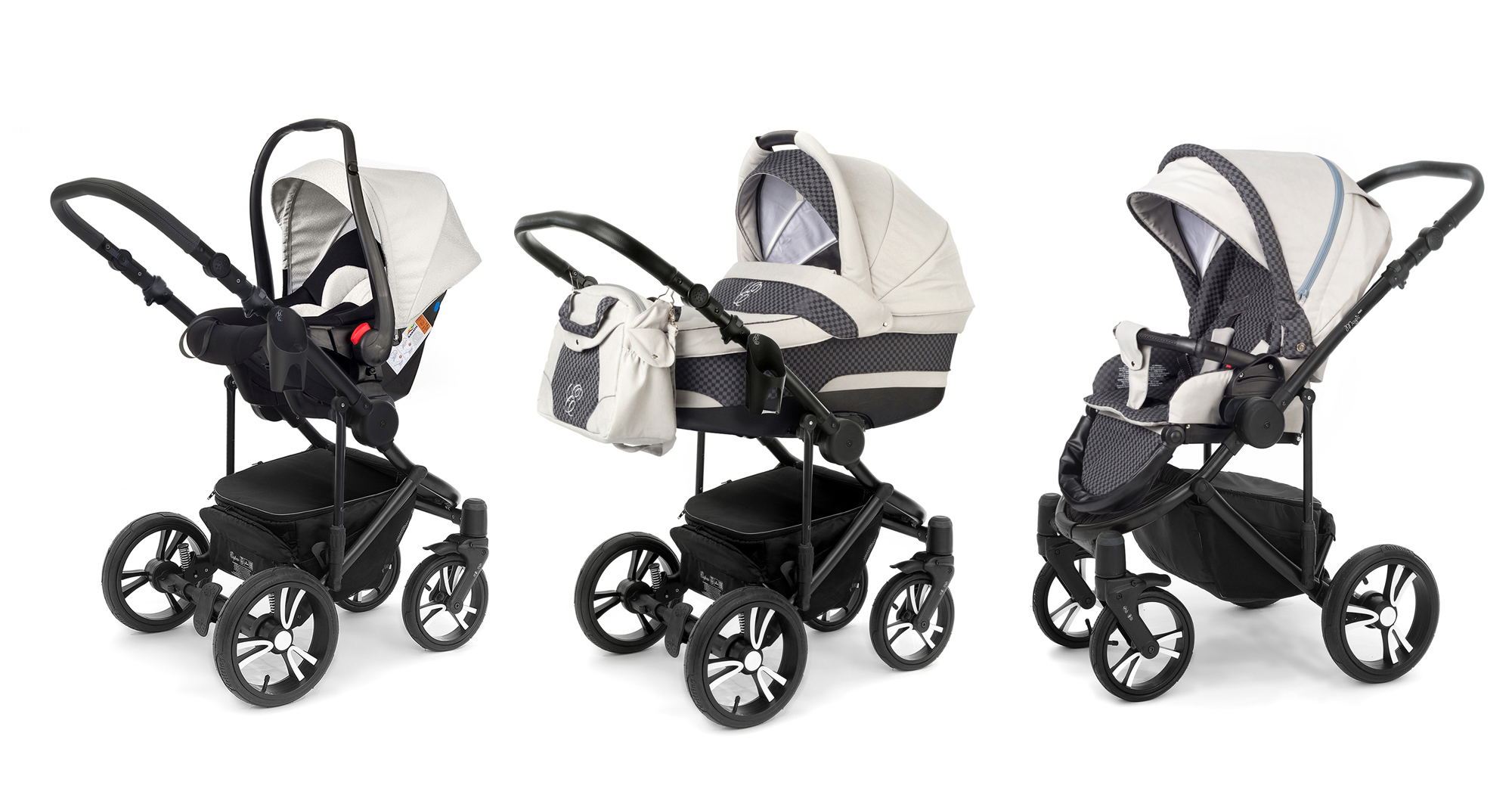 Коляска 3 в 1 Esspero Magic Pro (шасси Black) Grey Carbon
