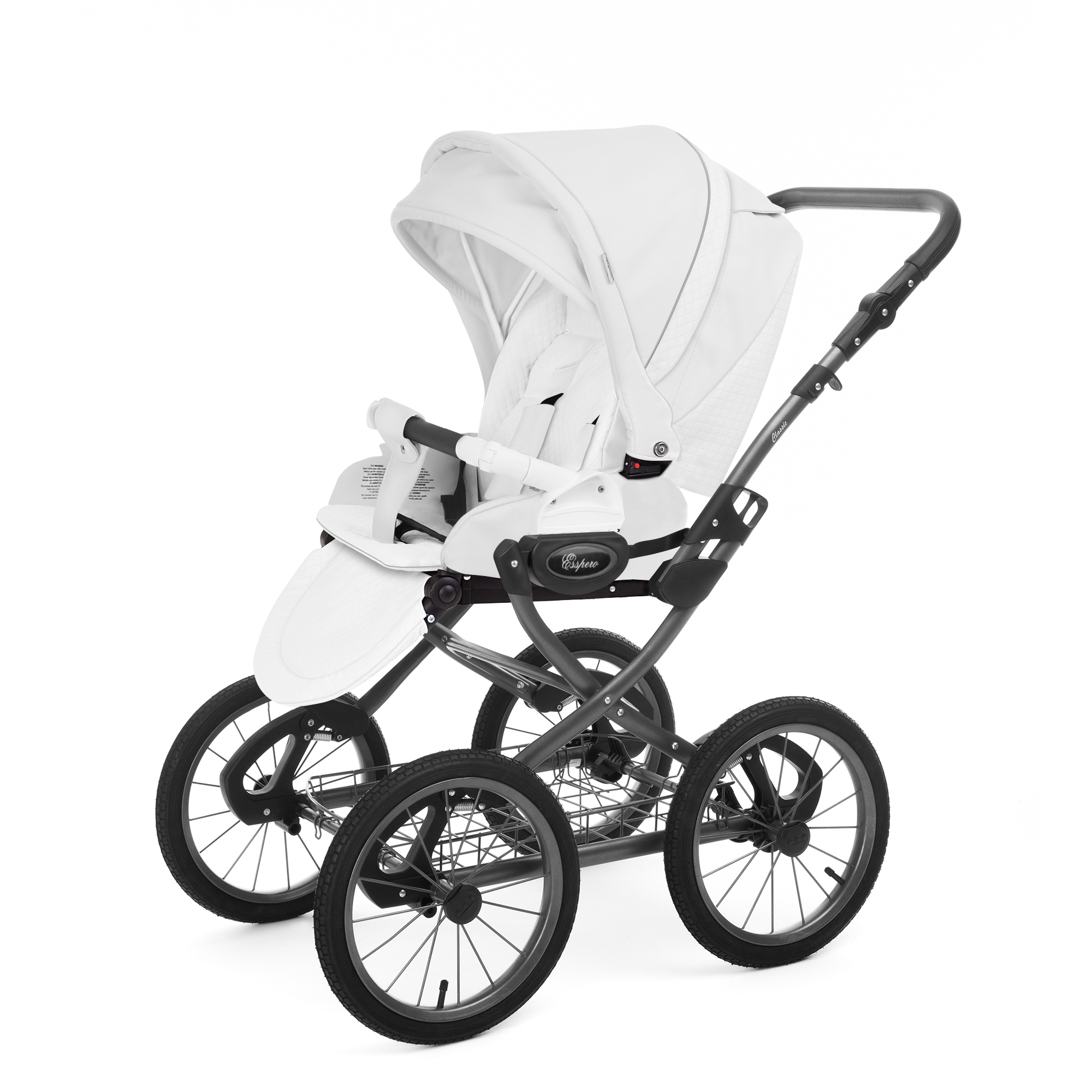 Прогулочная коляска Esspero Grand Classic (шасси Graphite) Nappa White