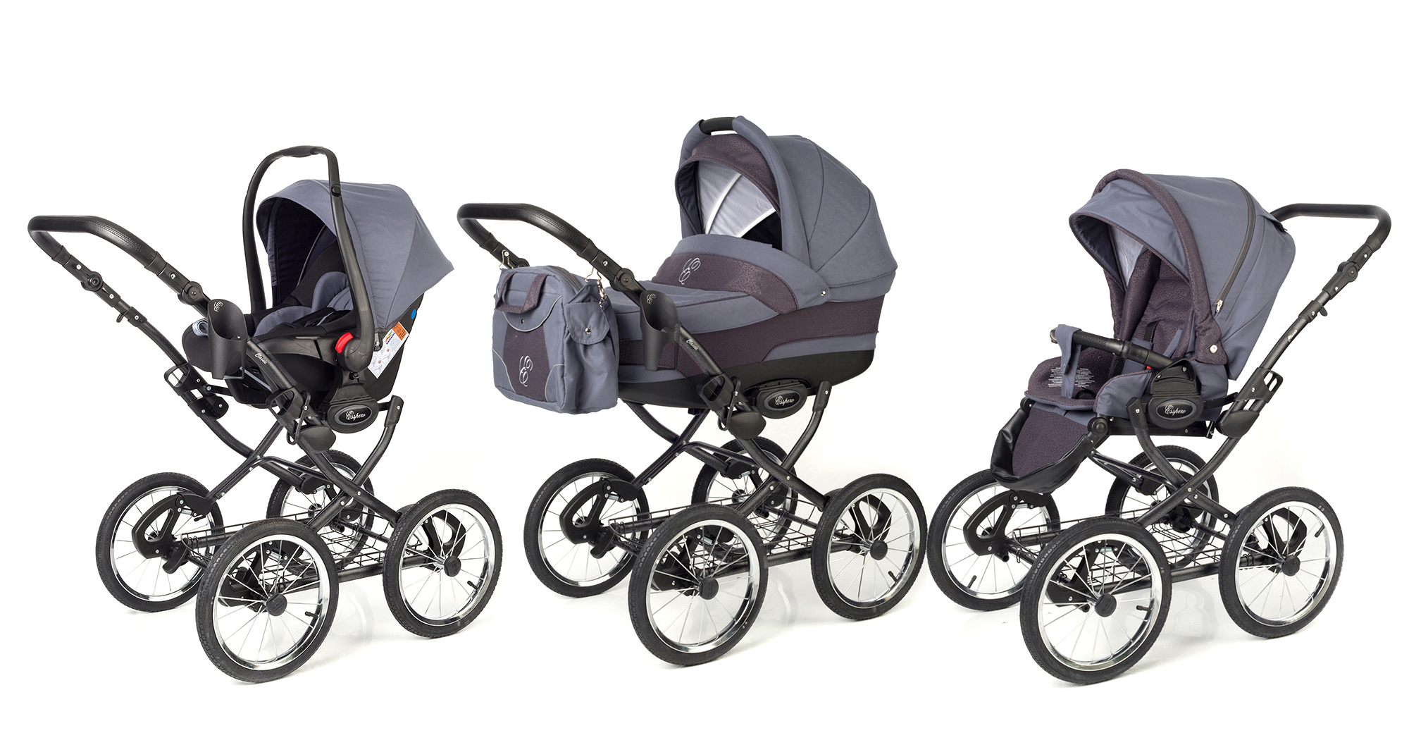 Коляска 3 в 1 Esspero Classic (шасси Graphite) Dark Grey