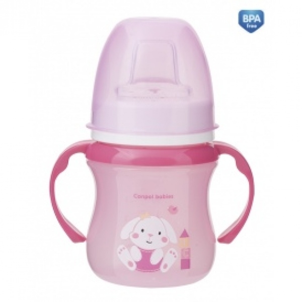 Поильник Canpol EasyStart Colourful animals, силик. носик, 120 мл, 6+ мес., арт. 35/207 розовый
