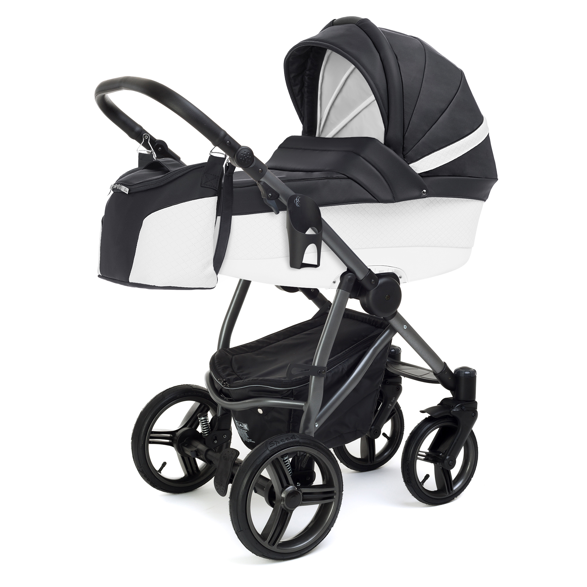 Коляска для новорожденных Esspero Grand Newborn Lux (шасси Graphite) Nappa Graphite