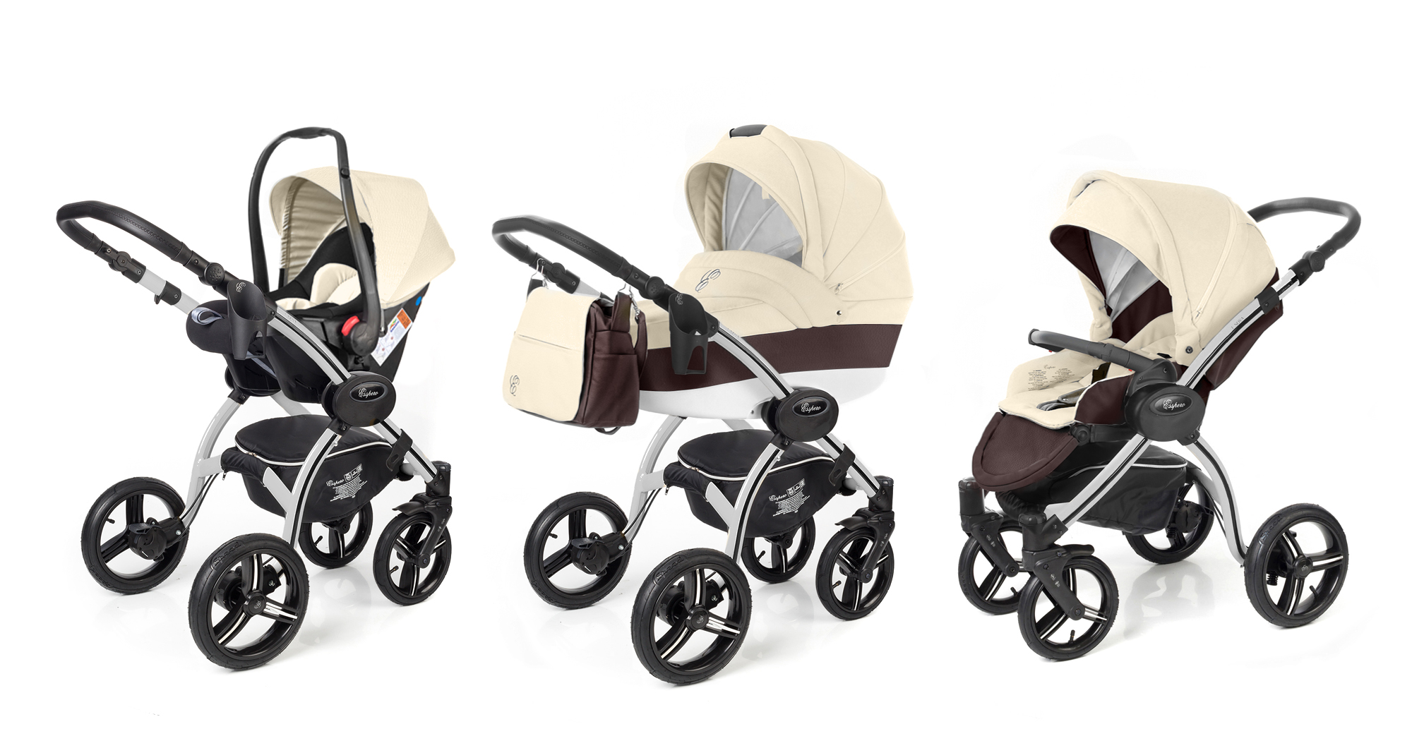 Коляска 3 в 1 Esspero Grand I-Nova (шасси Grey) Cream leatherette