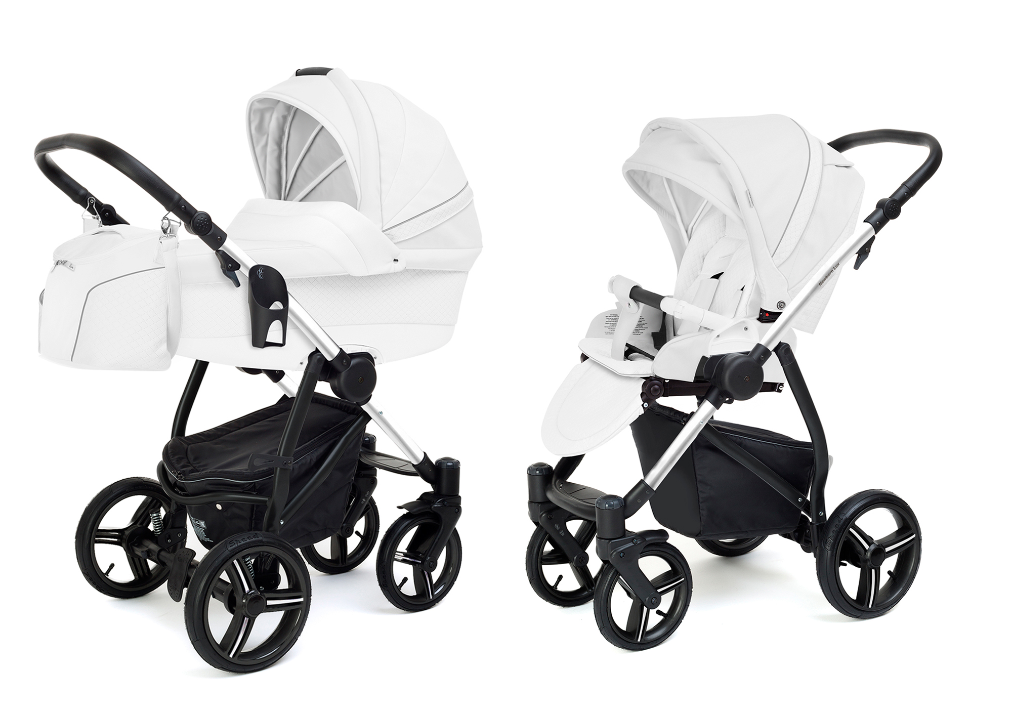 Коляска 2 в 1 Esspero Grand Newborn Lux (шасси Chrome) Nappa White