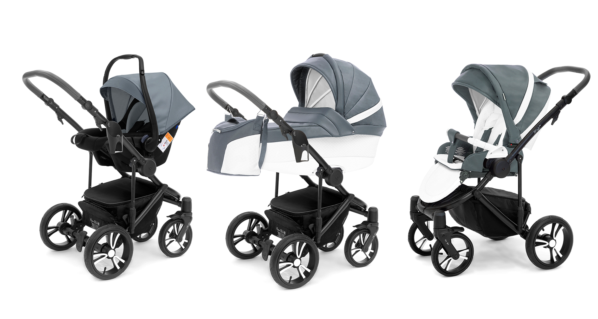 Коляска 3 в 1 Esspero Grand Magic Pro (шасси Black) Nappa Blue Grey