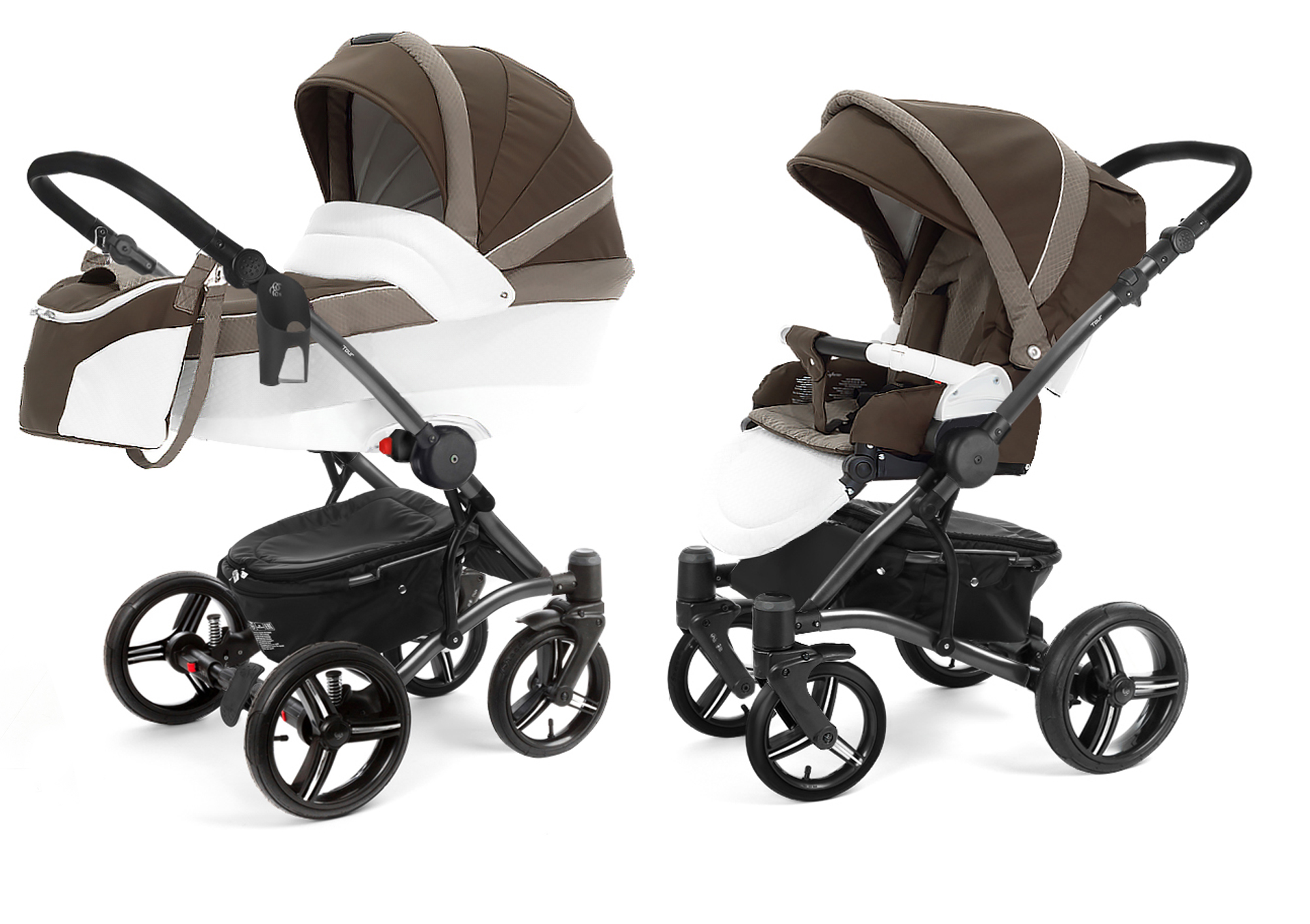 Коляска 2 в 1 Esspero Tour Leatherette (шасси Graphite) Royal Brown