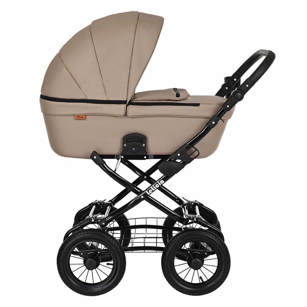 Коляска для новорожденных Pituso Leticia Classic Кожа /12d Cappuccino