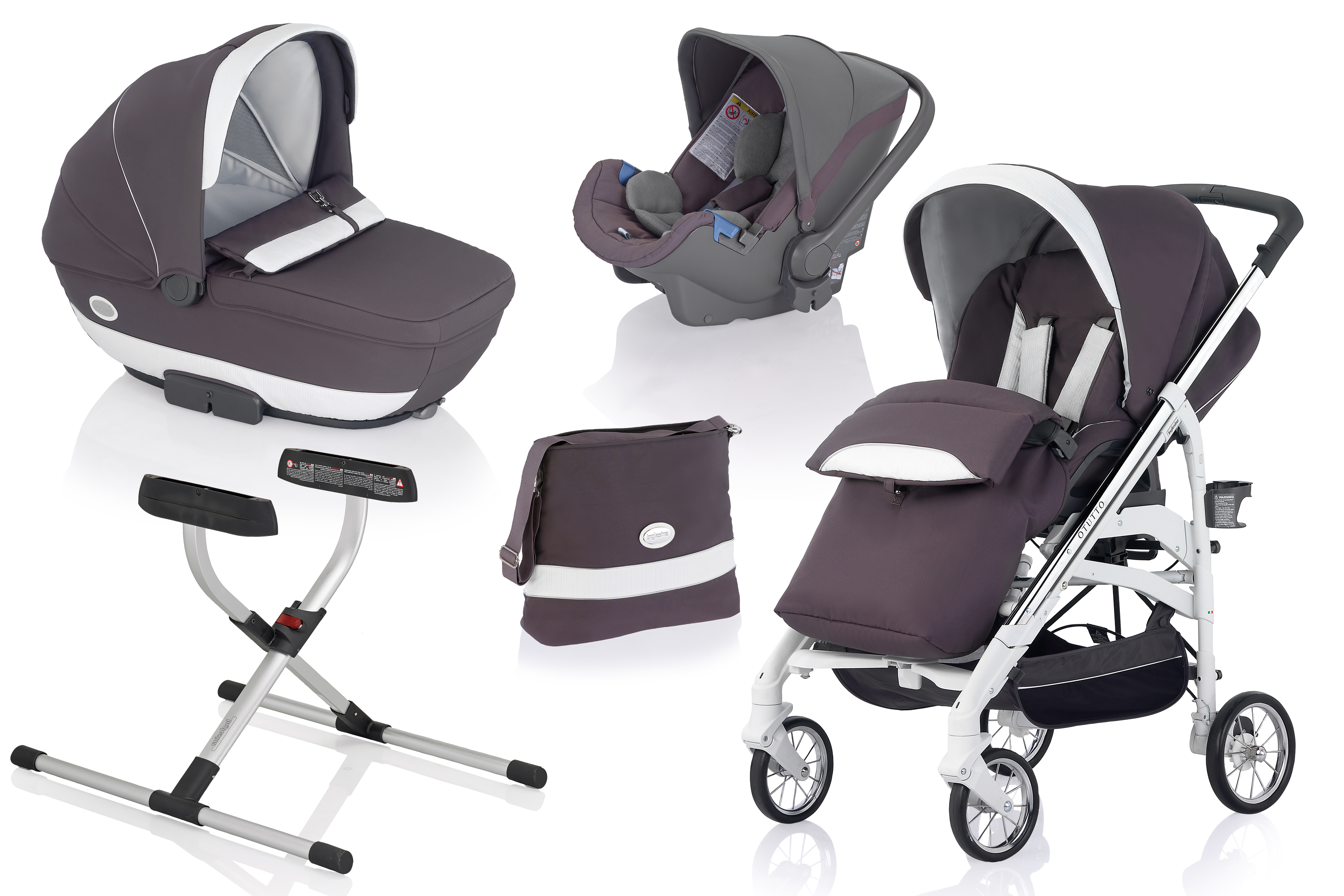 Коляска 3 в 1 Inglesina Otutto Deluxe System Platino (шасси White)
