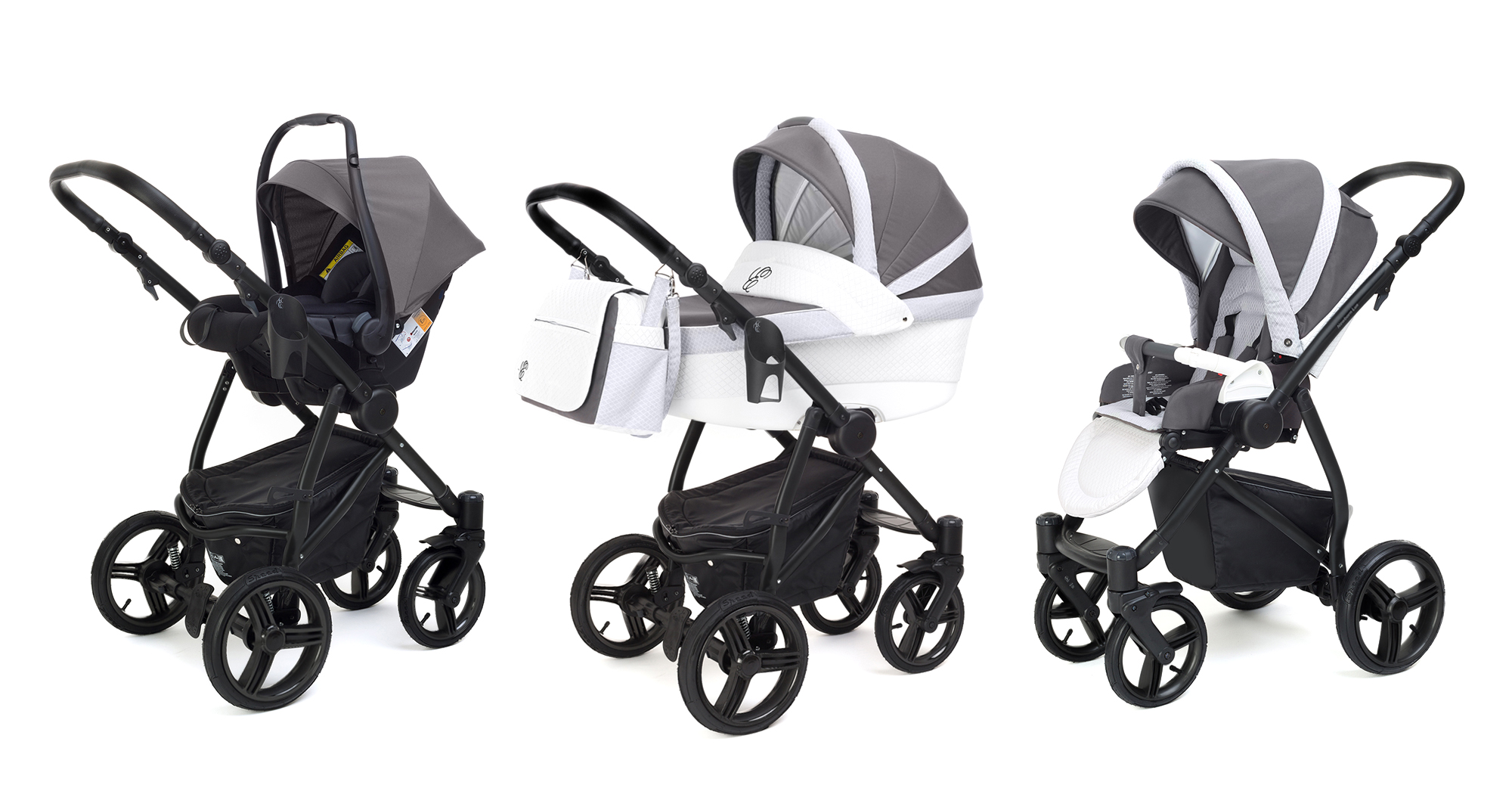 Коляска 3 в 1 Esspero Grand Newborn Lux (шасси Black) Royal Light Grey