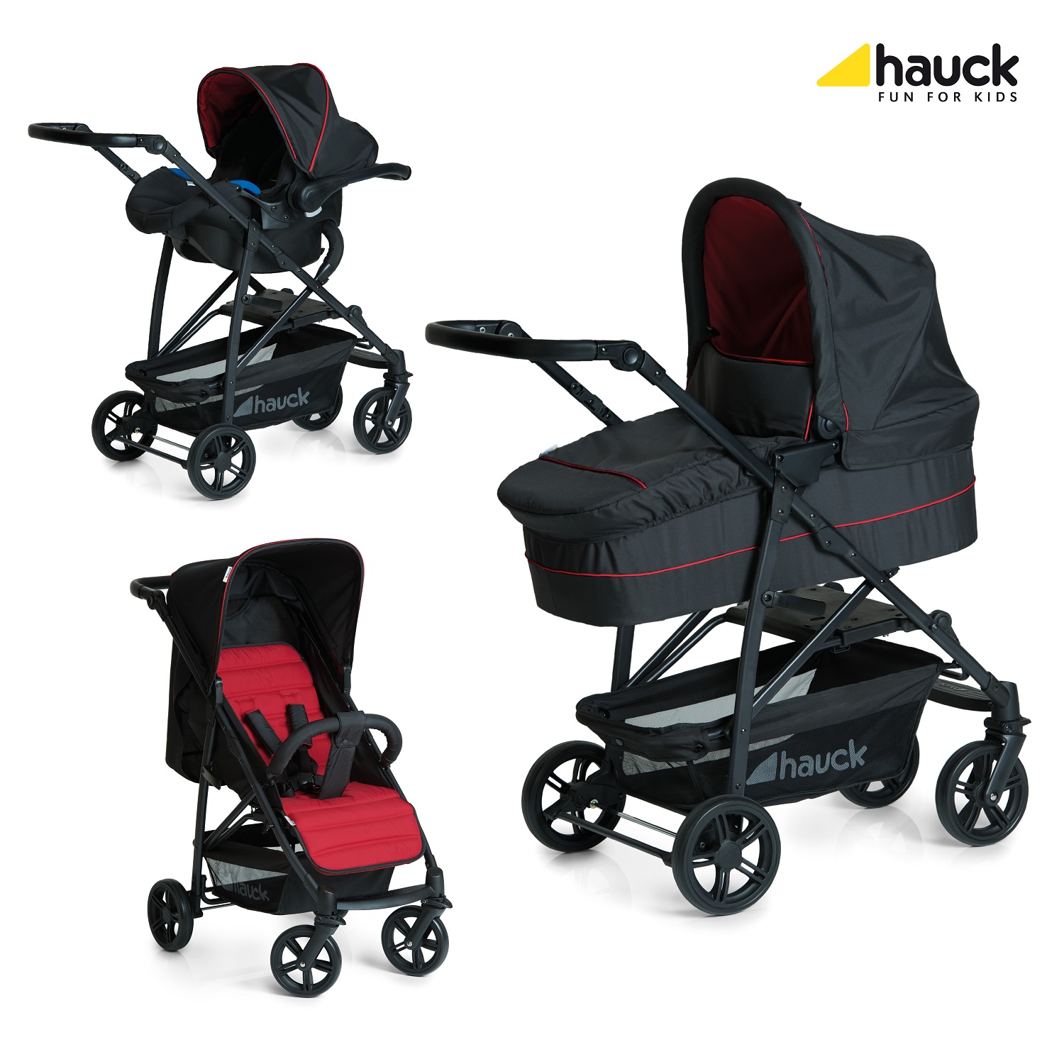 Коляска 3 в 1 Hauck Rapid 4 Plus Trioset caviar/tango