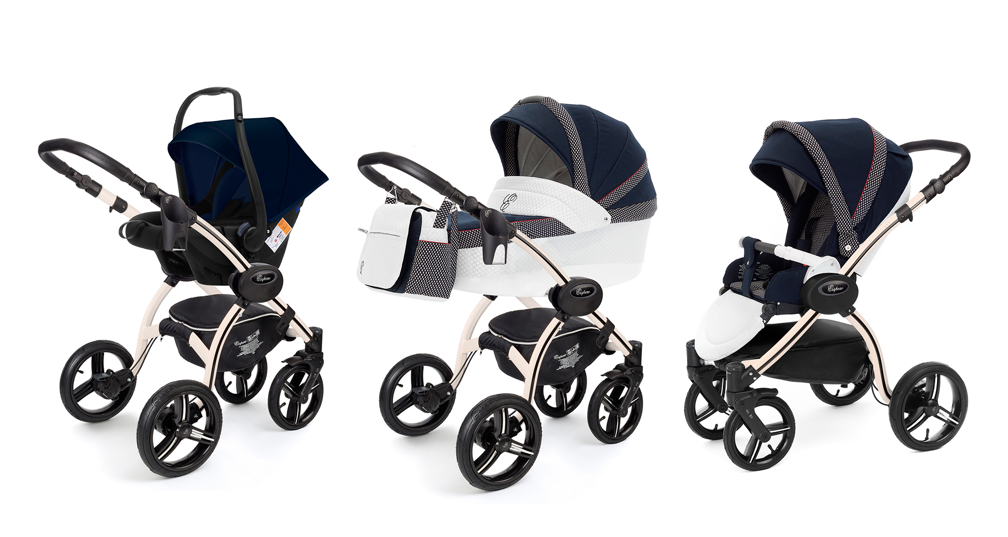 Коляска 3 в 1 Esspero Grand I-Nova (шасси Beige) Royal Deep Ocean