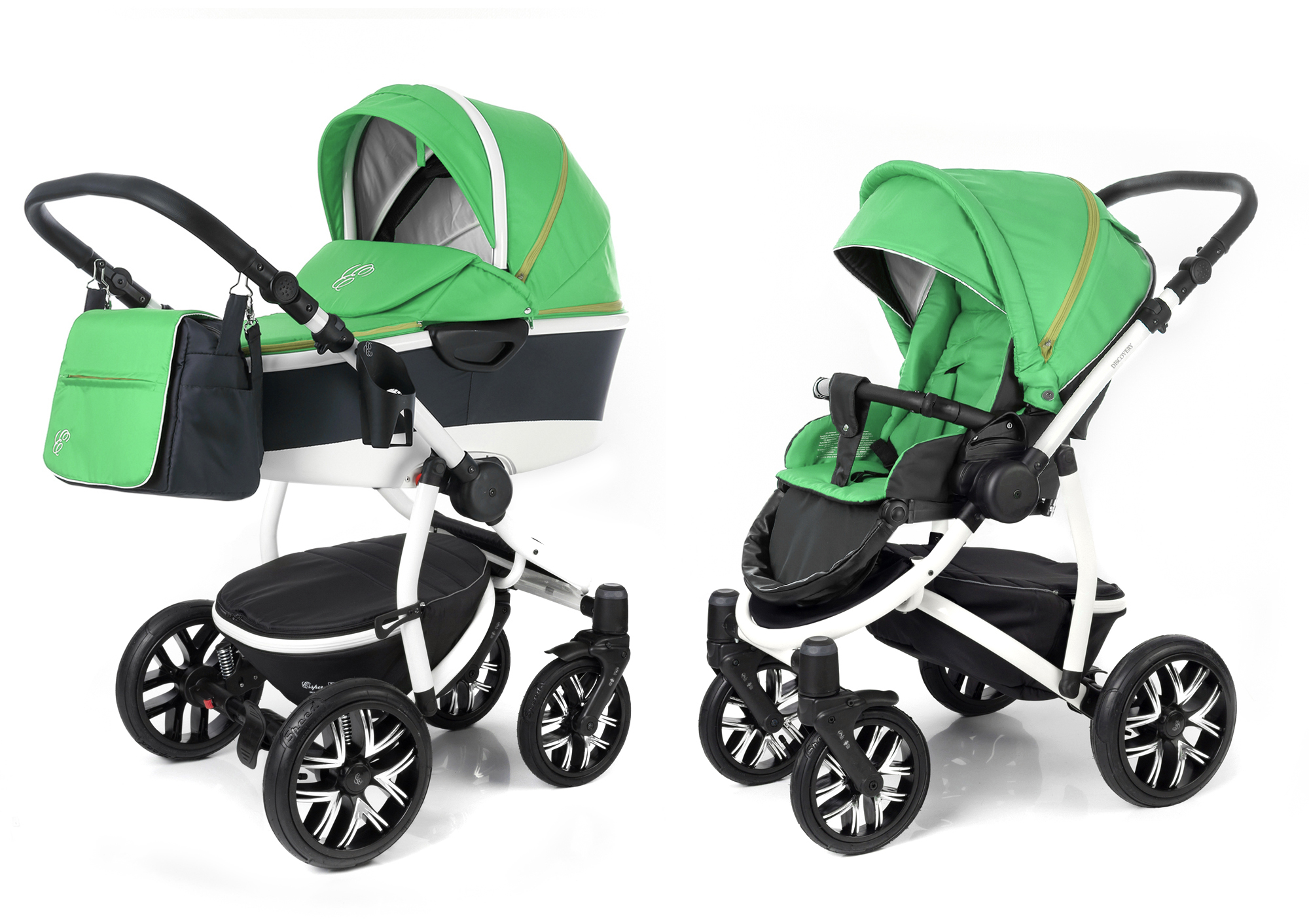Коляска 2 в 1 Esspero Discovery Alu (шасси White) Green