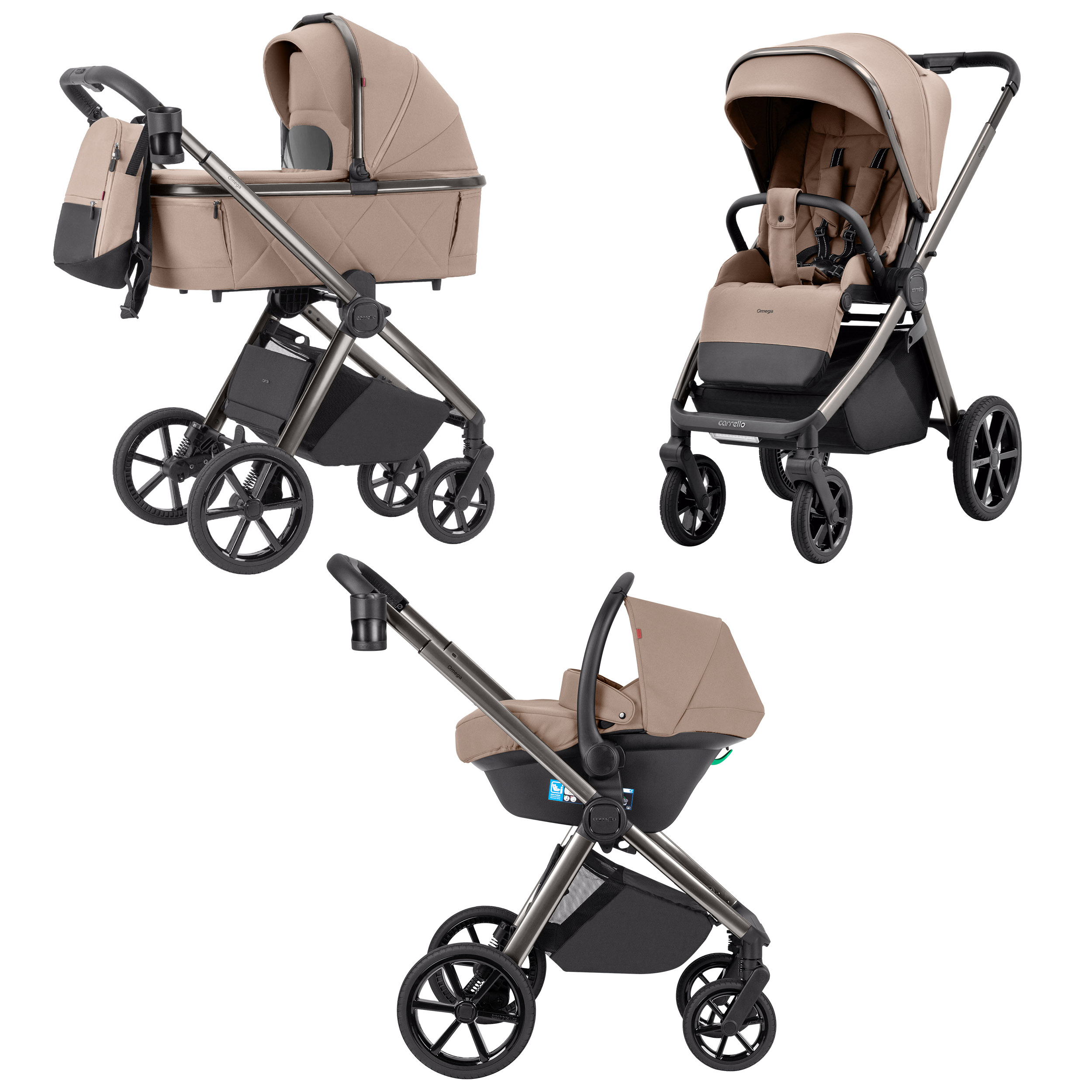 Коляска 3 в 1 Carrello Omega CRL-6535/1 Fantastic Beige