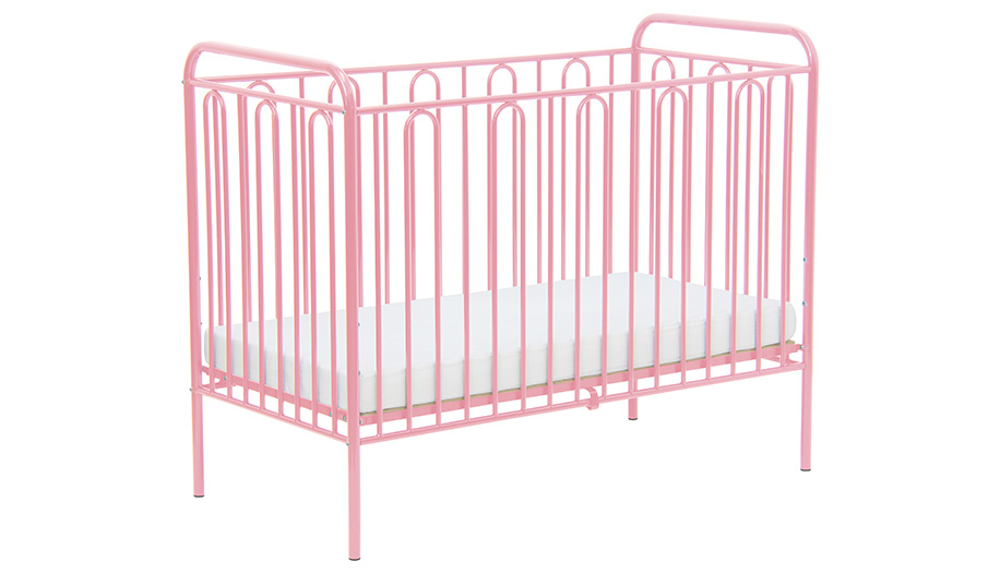 Детская кроватка Polini Vintage 110, металлическая Розовый