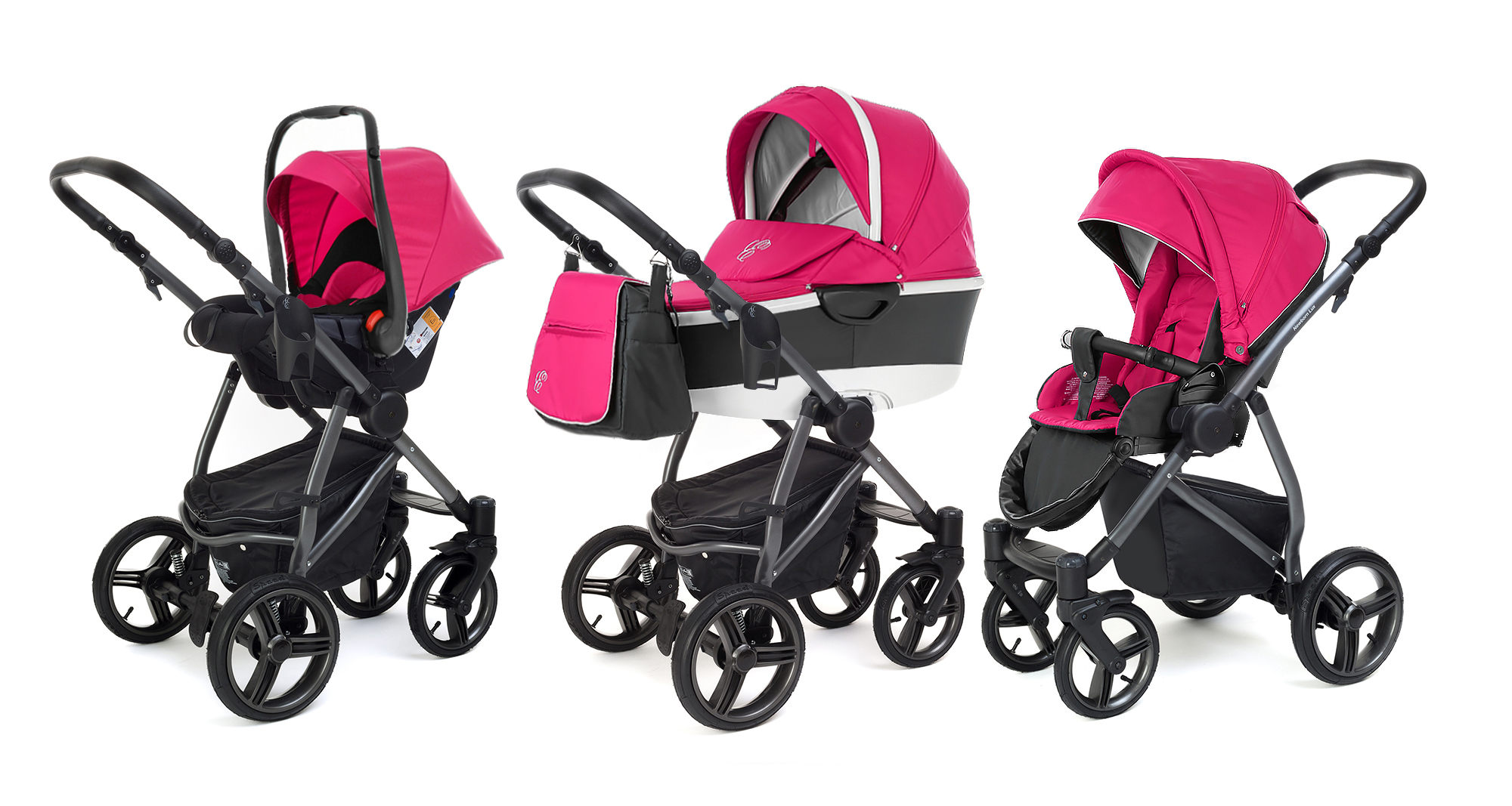 Коляска 3 в 1 Esspero Newborn Lux Alu (шасси Graphite) Camellia