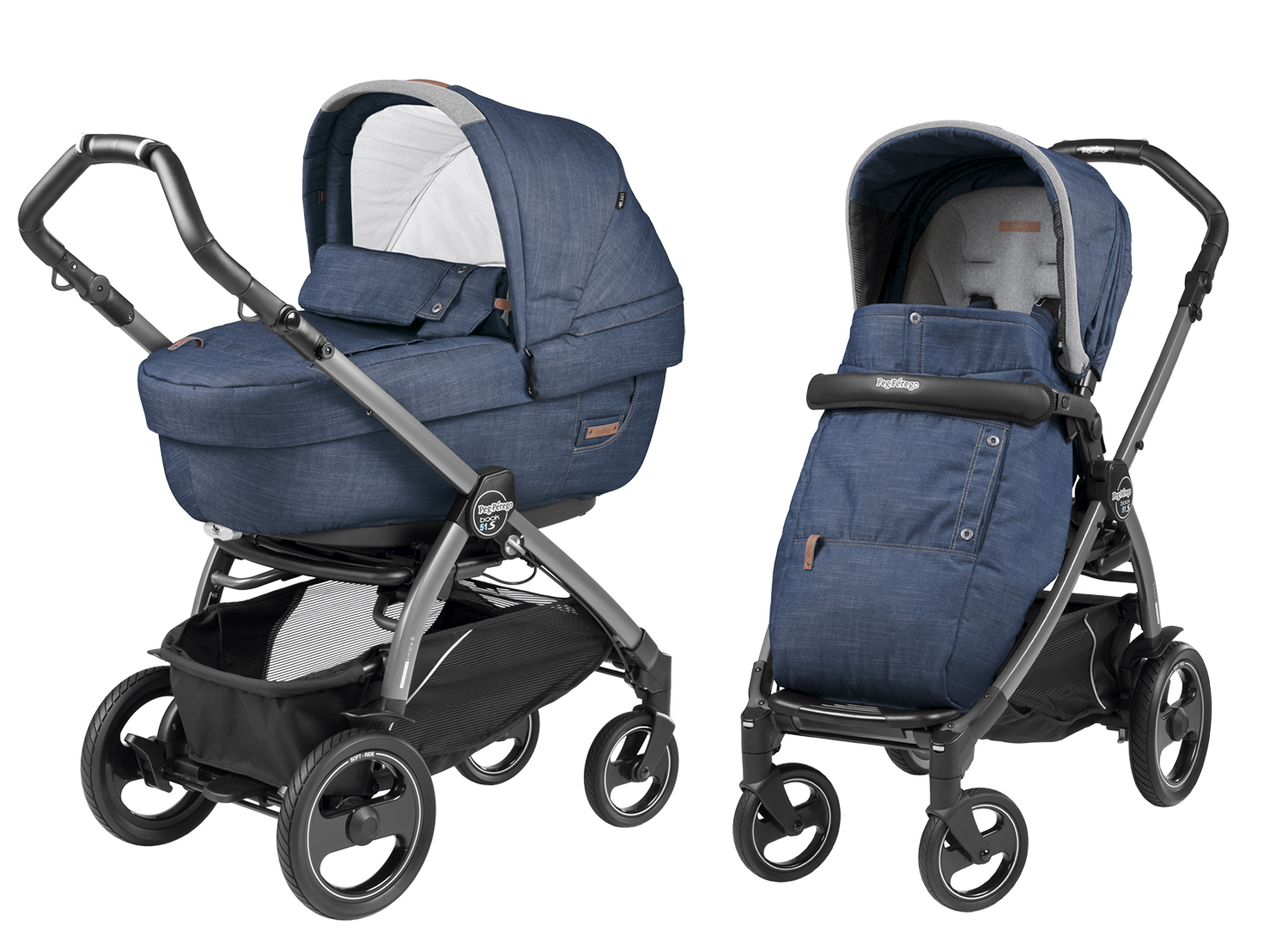 Коляска 2 в 1 Peg Perego Book 51 S Elite Combo Urban Denim