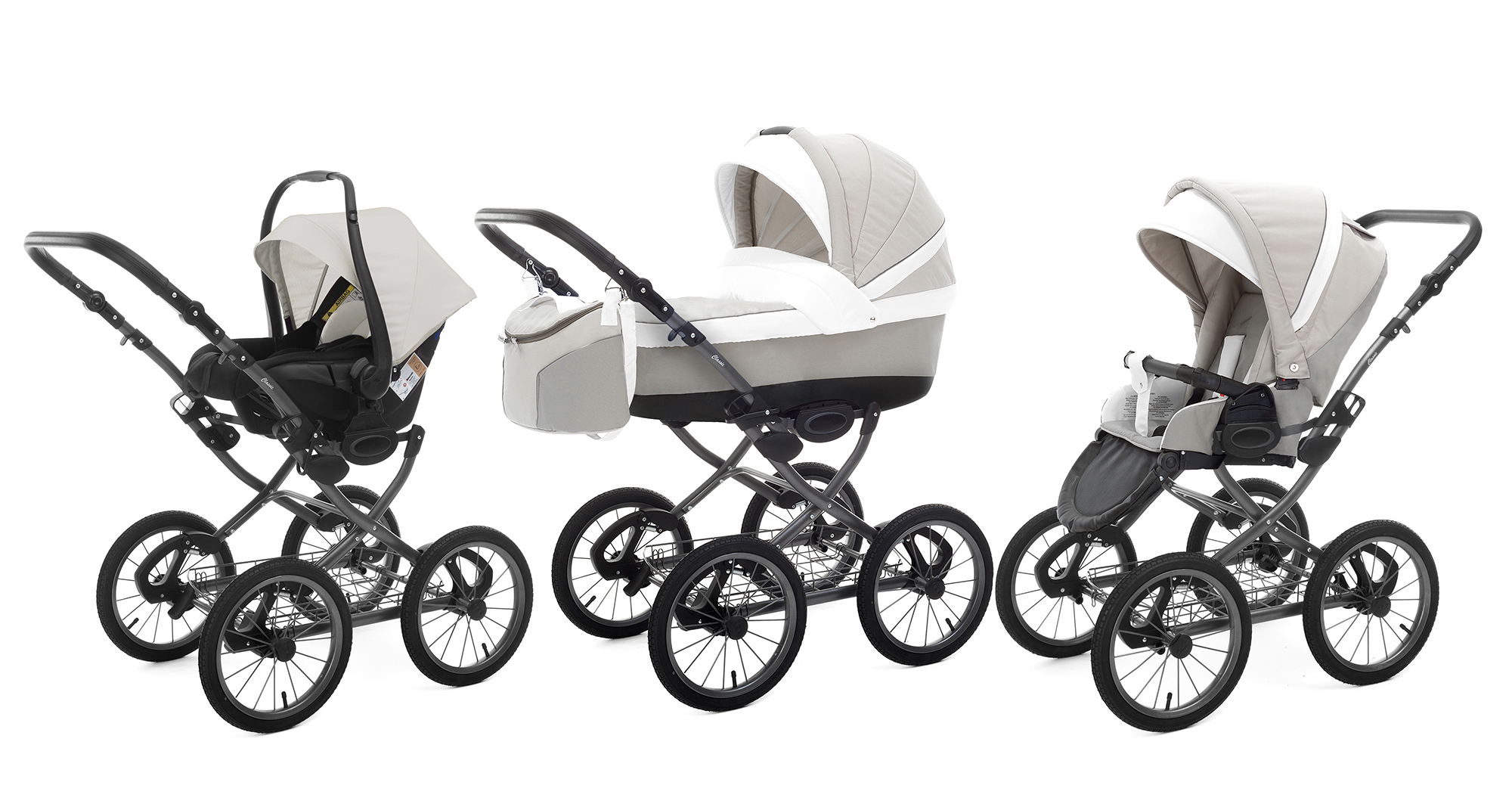 Коляска 3 в 1 Esspero Grand Classic (шасси Graphite) Vanila