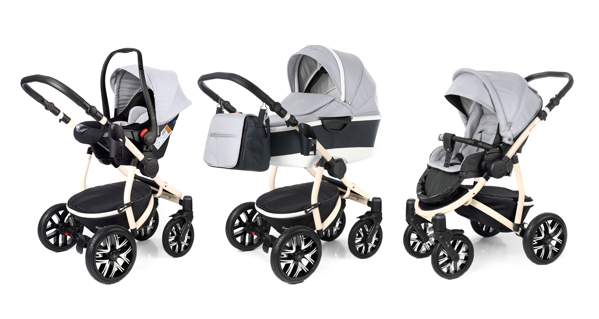 Коляска 3 в 1 Esspero Discovery Alu (шасси Beige) Silver