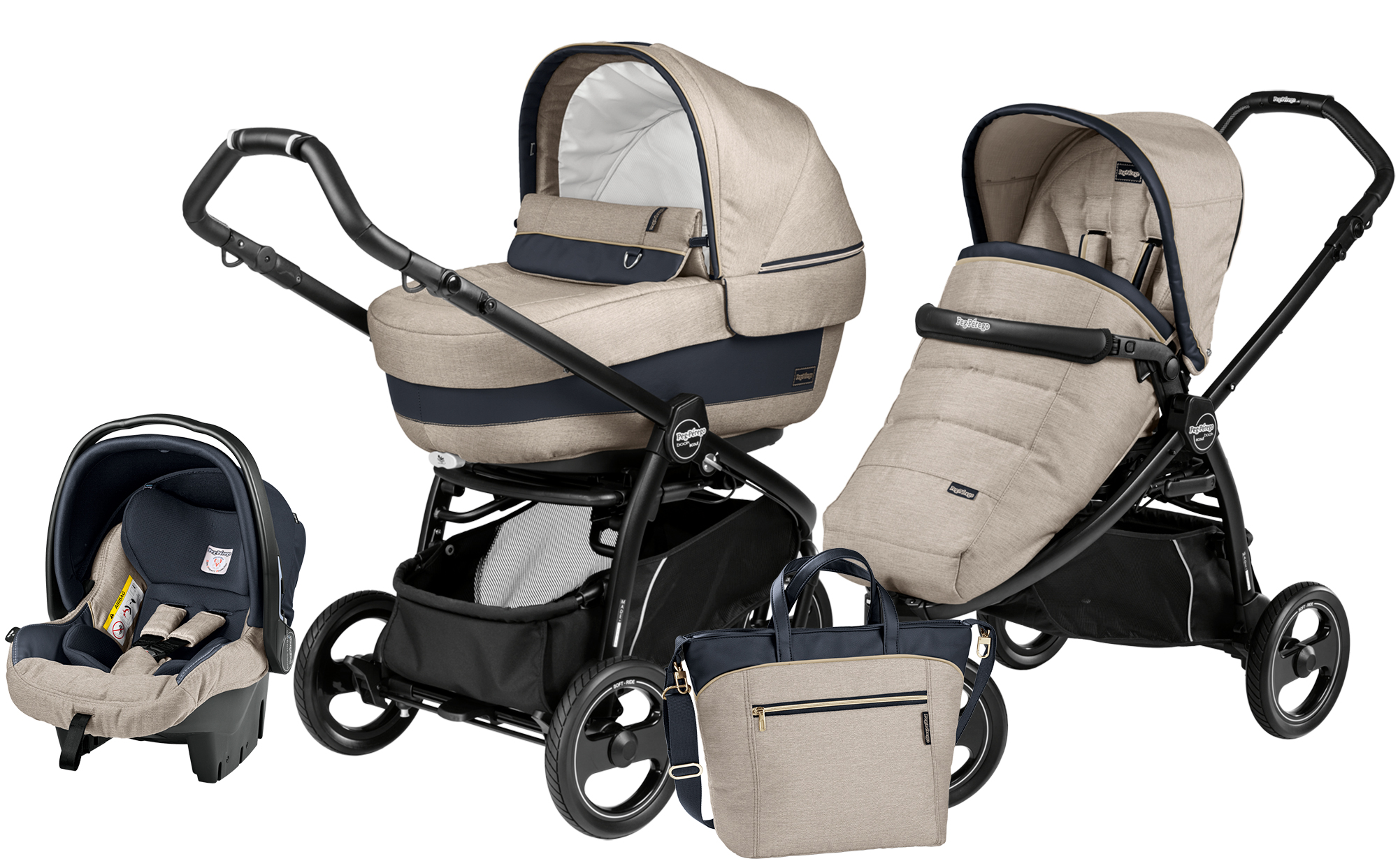 Коляска 3 в 1 Peg Perego Book Scout Elite Modular System Luxe Beige