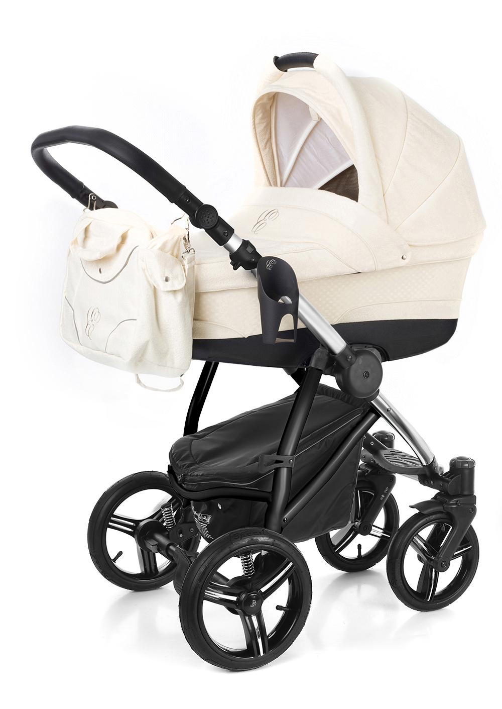 Коляска для новорожденных Esspero Newborn Lux (шасси Chrome) Cream