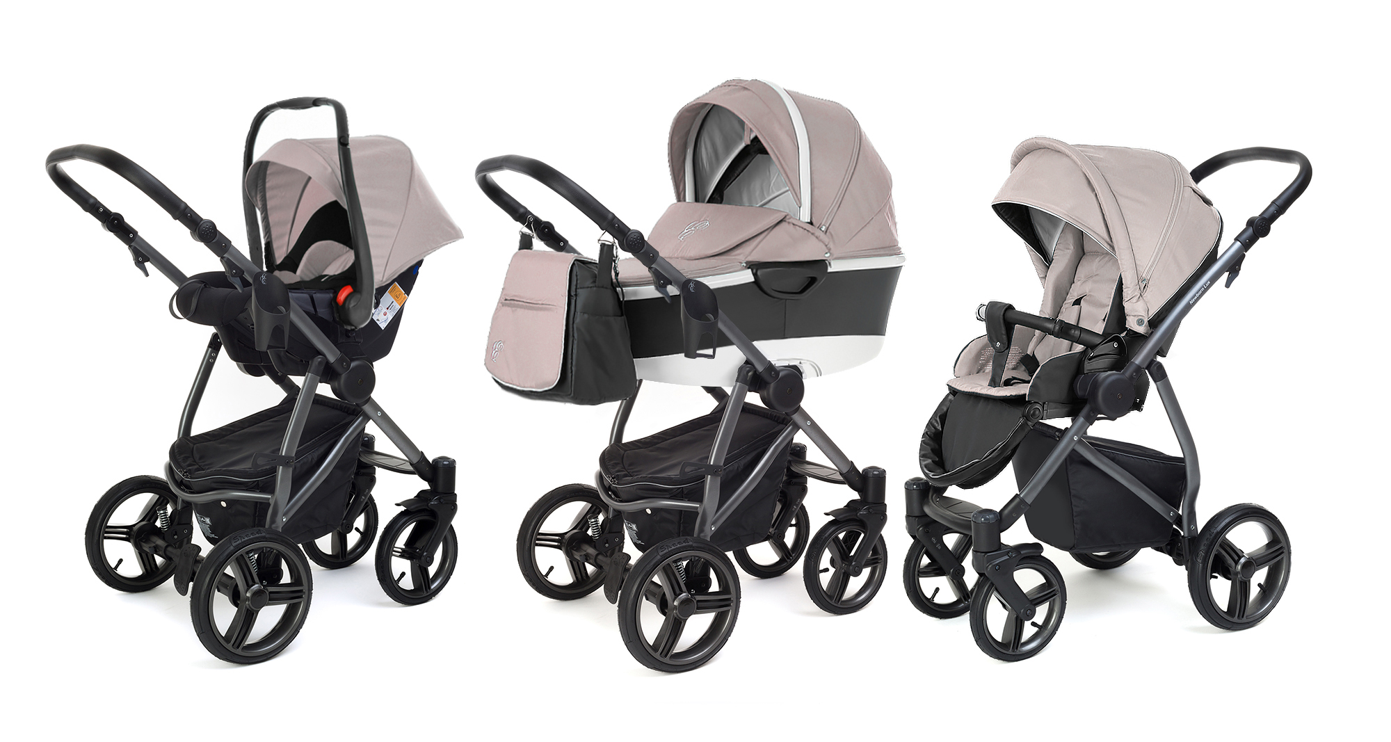 Коляска 3 в 1 Esspero Newborn Lux Alu (шасси Graphite) Beige