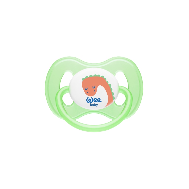 Ортодонтическая соска-пустышка WeeBaby BUTTERFLY, с 6 месяцев зеленый