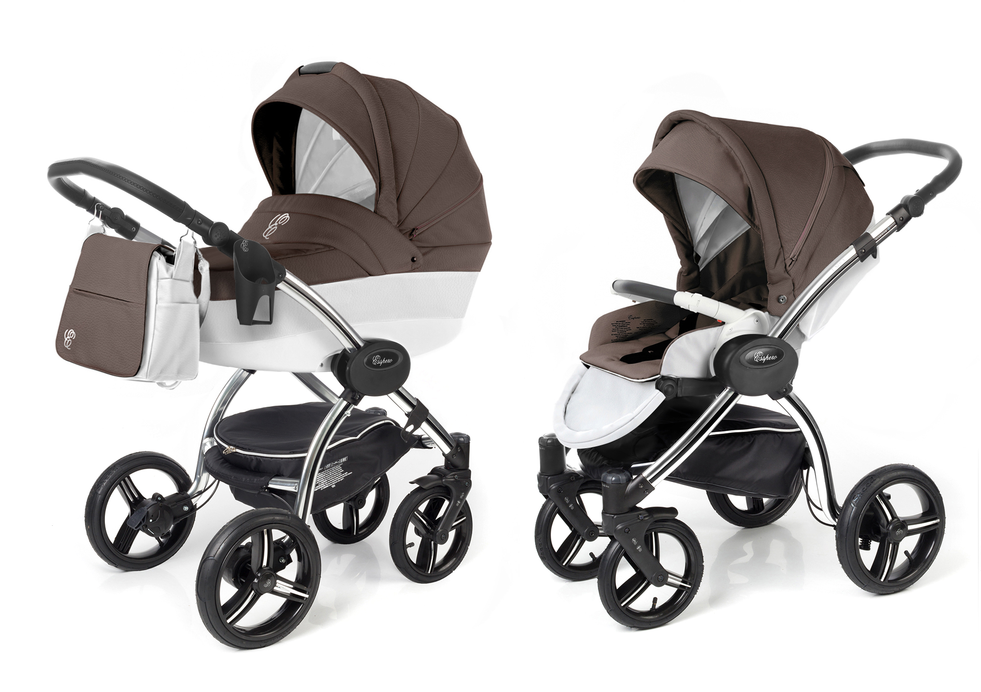 Коляска 2 в 1 Esspero Grand I-Nova (шасси Chrome) Cacao leatherette