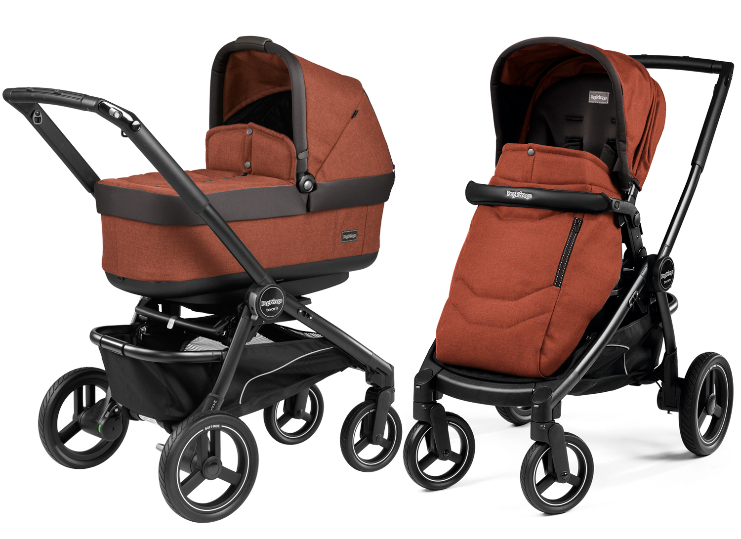 Коляска 2 в 1 Peg Perego Team Pop Up Combo Terracotta