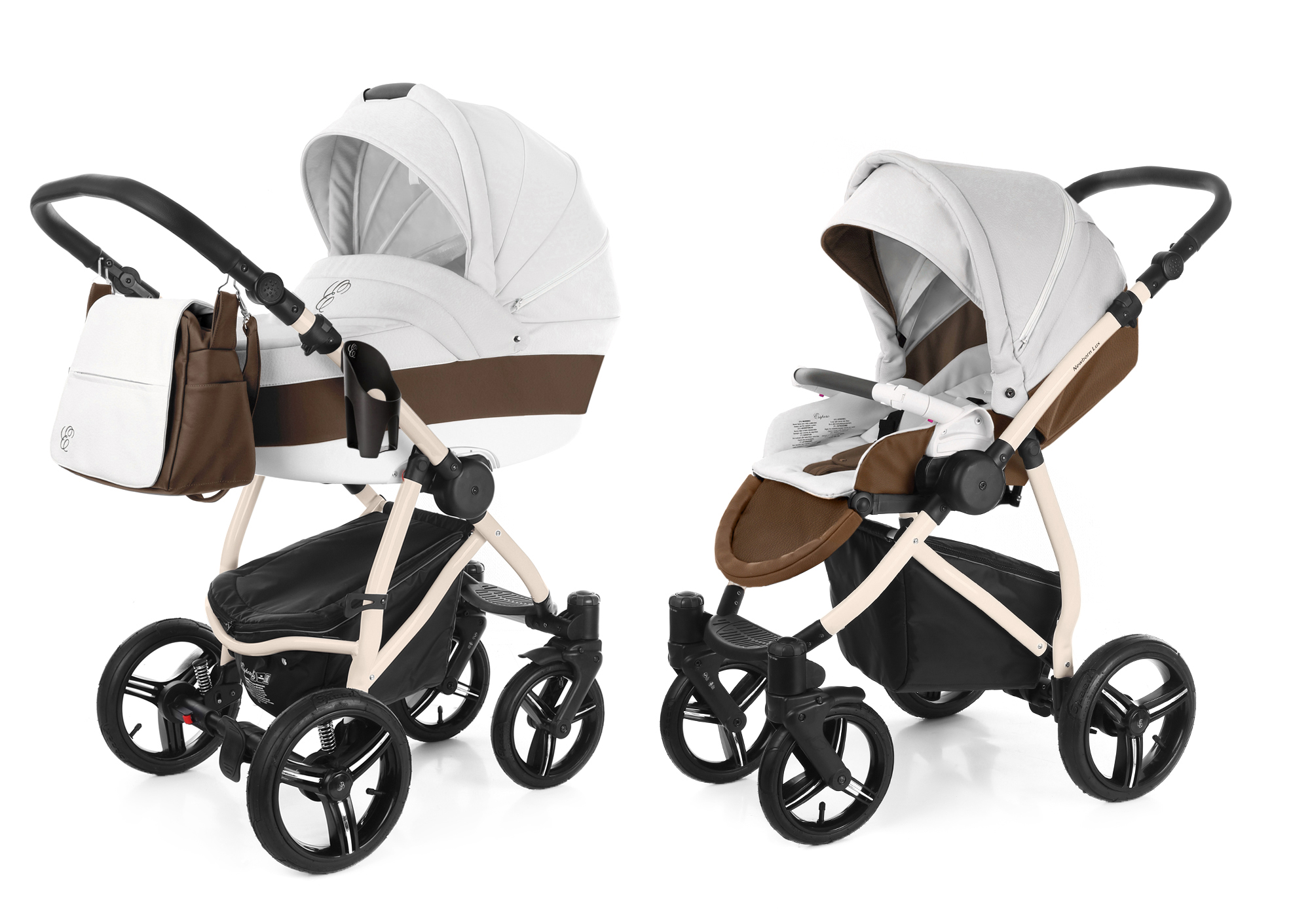 Коляска 2 в 1 Esspero Grand Newborn Lux (шасси Beige) Canella leatherette