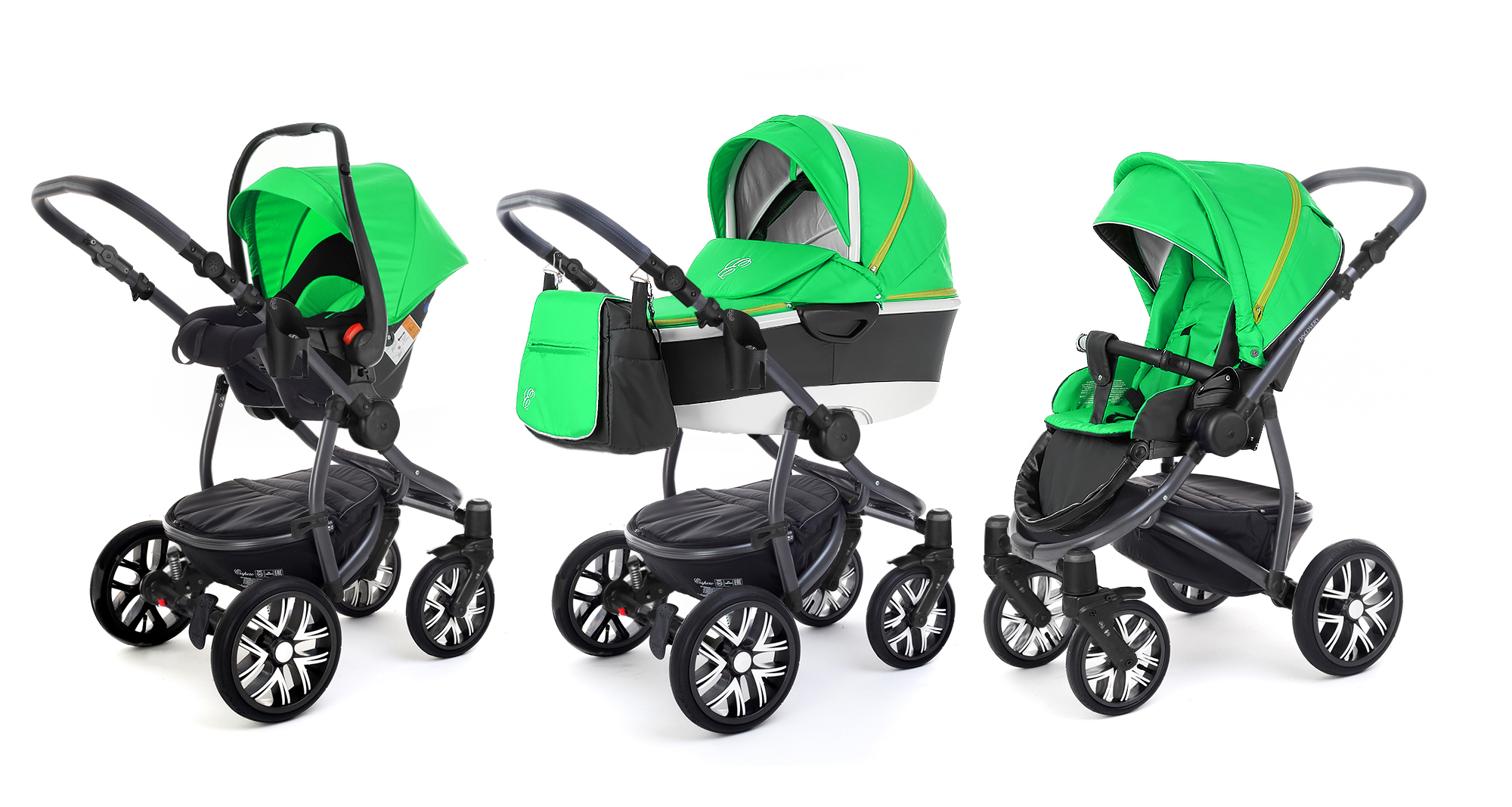 Коляска 3 в 1 Esspero Discovery Alu (шасси Graphite) Green