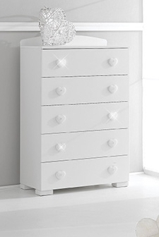 Детская комната Erbesi серия Elite Бельевой комод Elite White (белый)