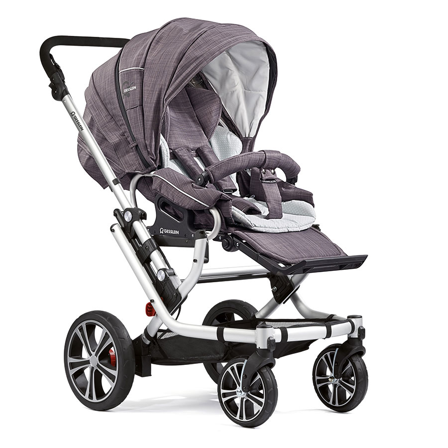 Прогулочная коляска Gesslein F6 Air+ серый лен/св.серый