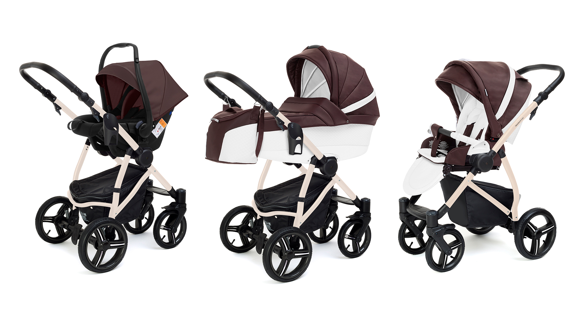 Коляска 3 в 1 Esspero Grand Newborn Lux (шасси Beige) Nappa Brown