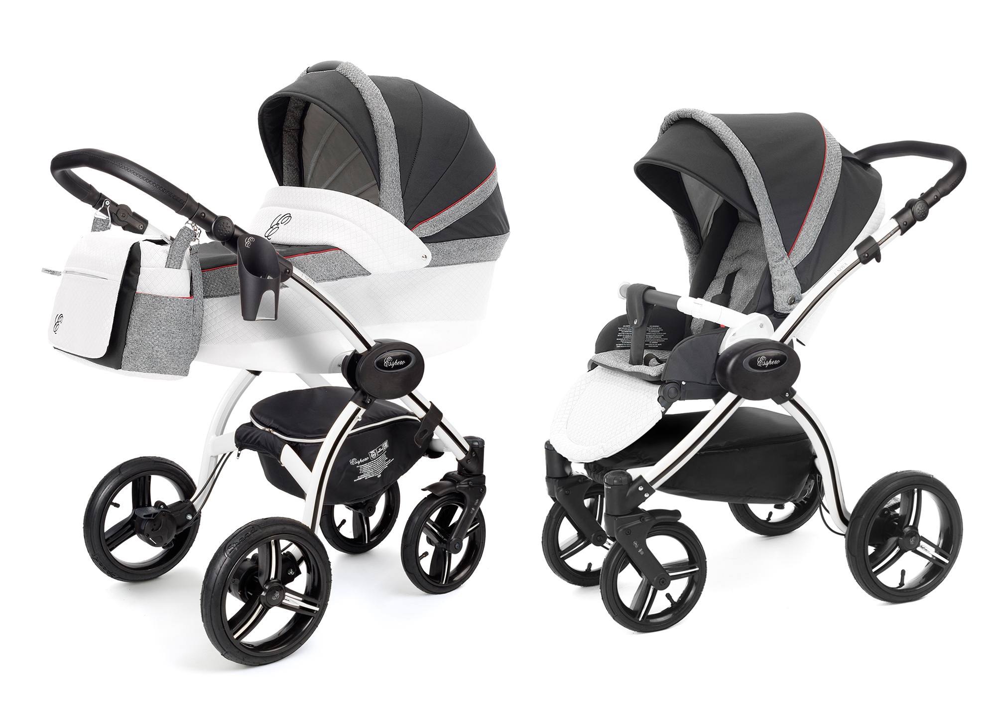 Коляска 2 в 1 Esspero Grand I-Nova (шасси White) Royal Grey