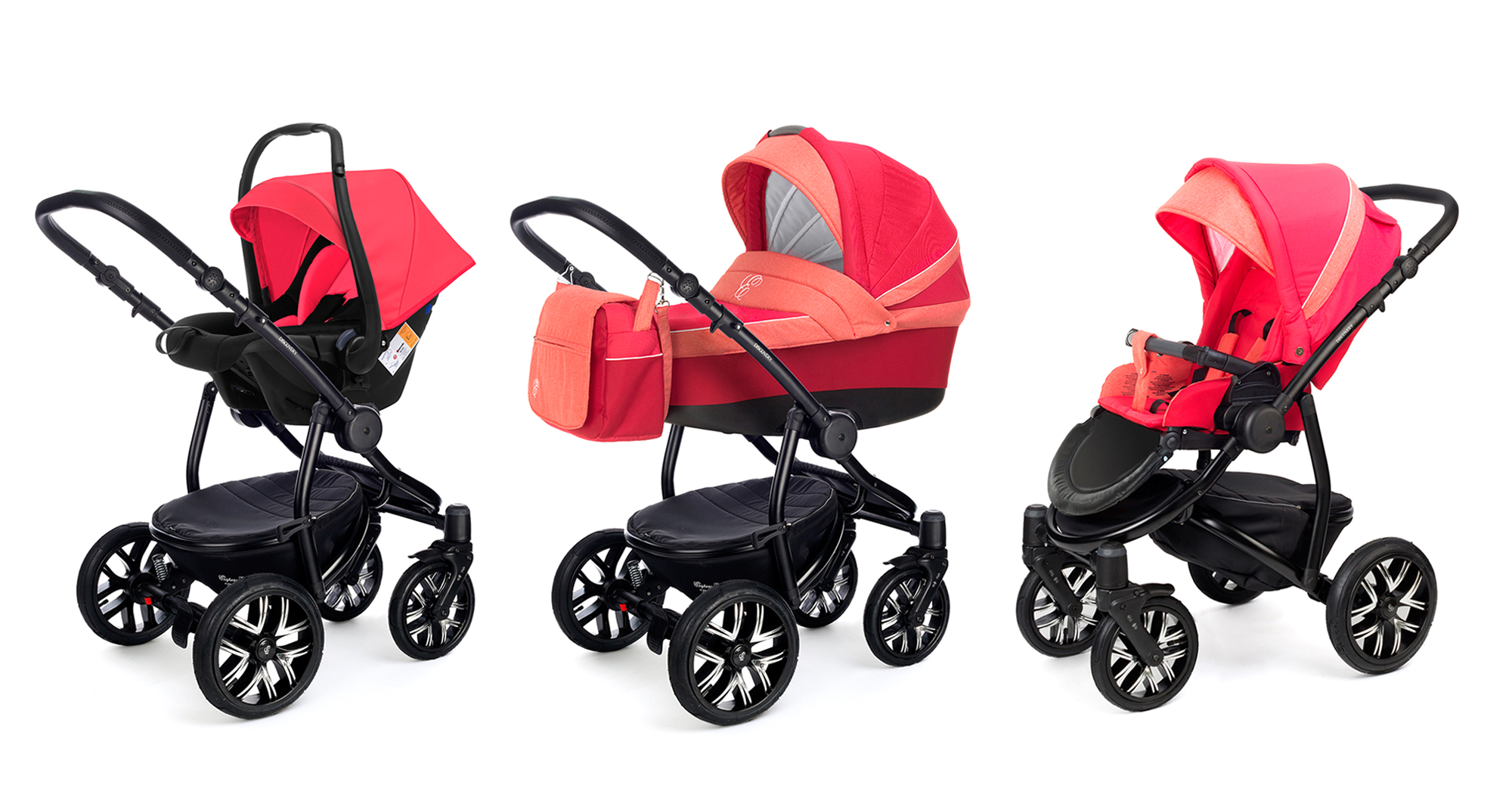 Коляска 3 в 1 Esspero Grand Discovery (шасси Black) Red Sunset