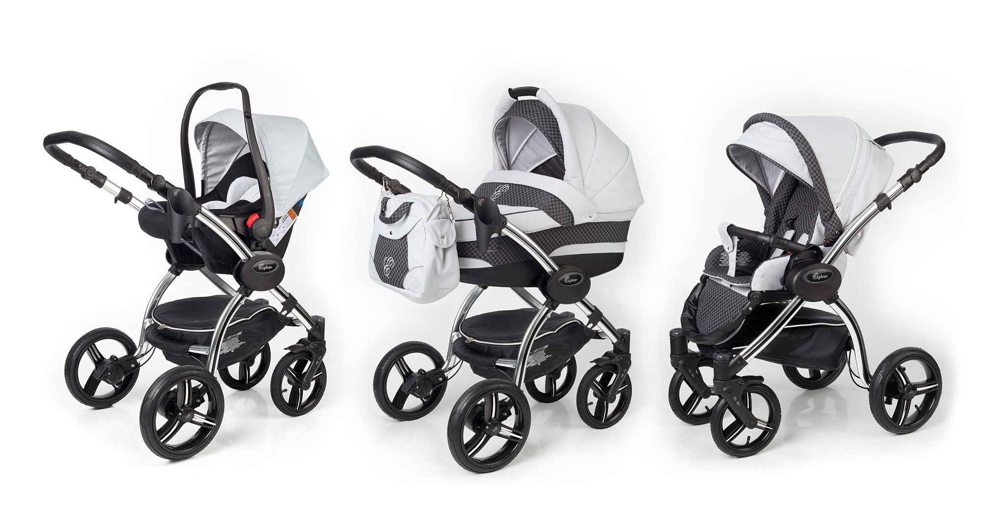 Коляска 3 в 1 Esspero I-Nova (шасси Chrome) Grey Carbon