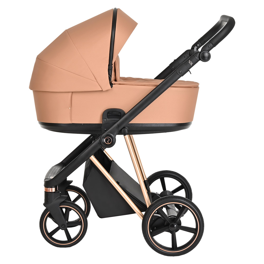 Коляска 2 в 1 Roan Sol Lux Toffee/Rose Gold/руч.Черный