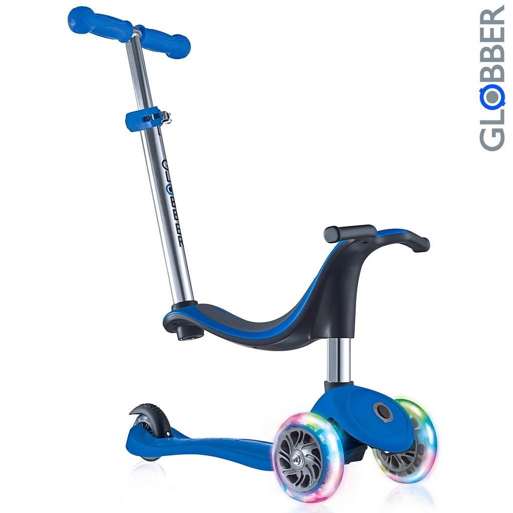 Самокат GLOBBER EVO 4 in1 с 3 светящимися колесами Dark Blue