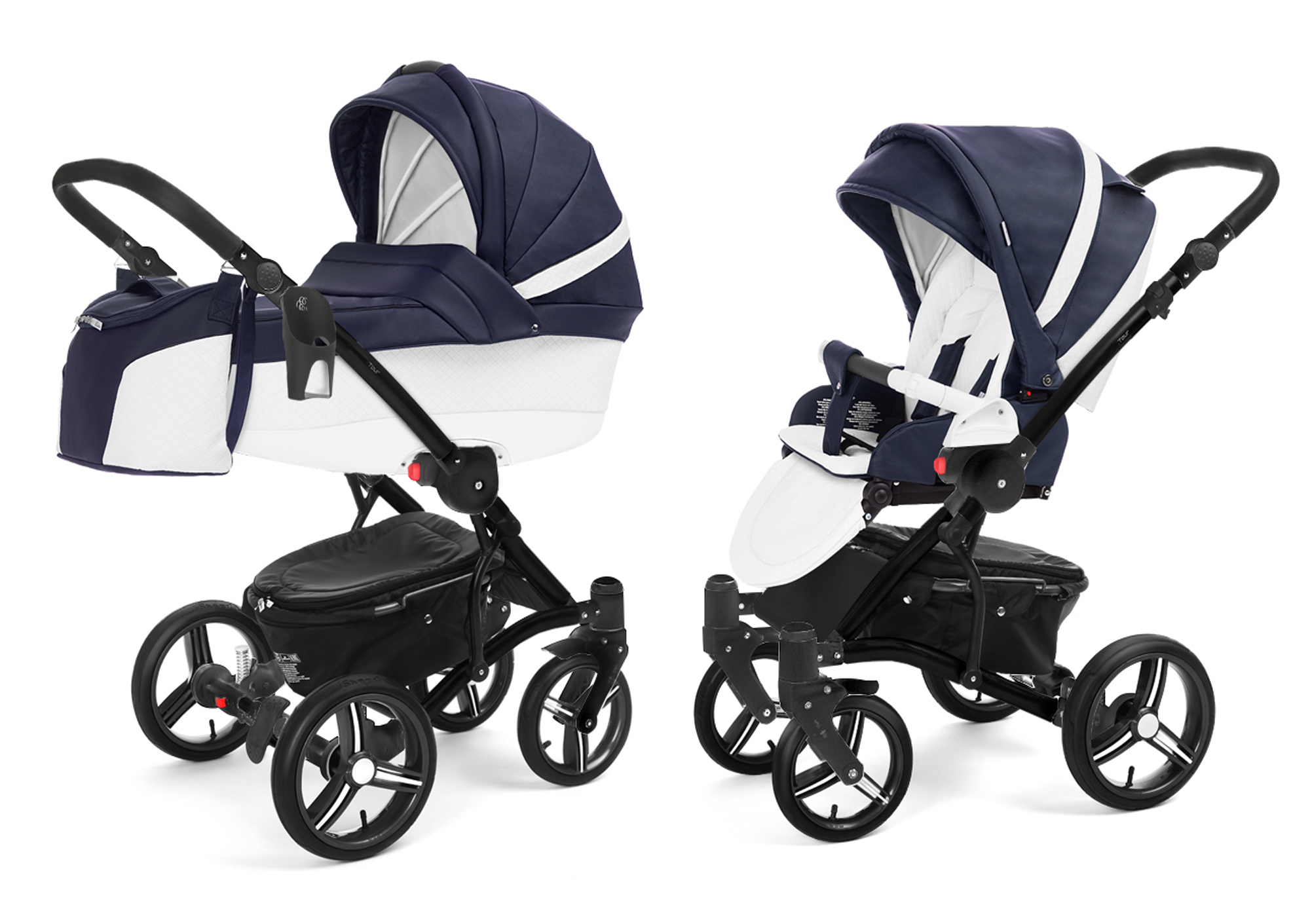 Коляска 2 в 1 Esspero Tour Leatherette (шасси Black) Nappa Navy