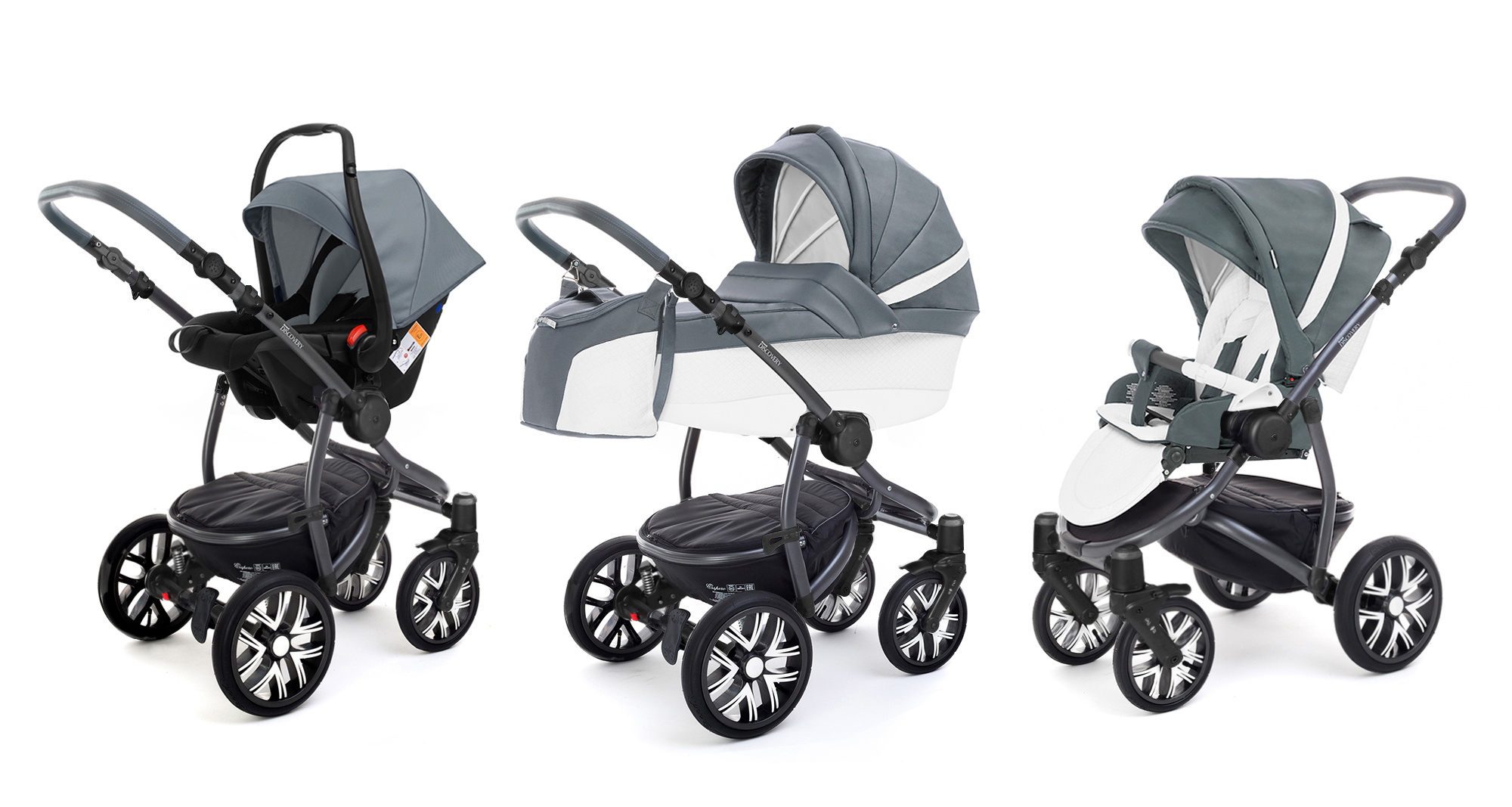 Коляска 3 в 1 Esspero Grand Discovery (шасси Graphite) Nappa Blue Grey