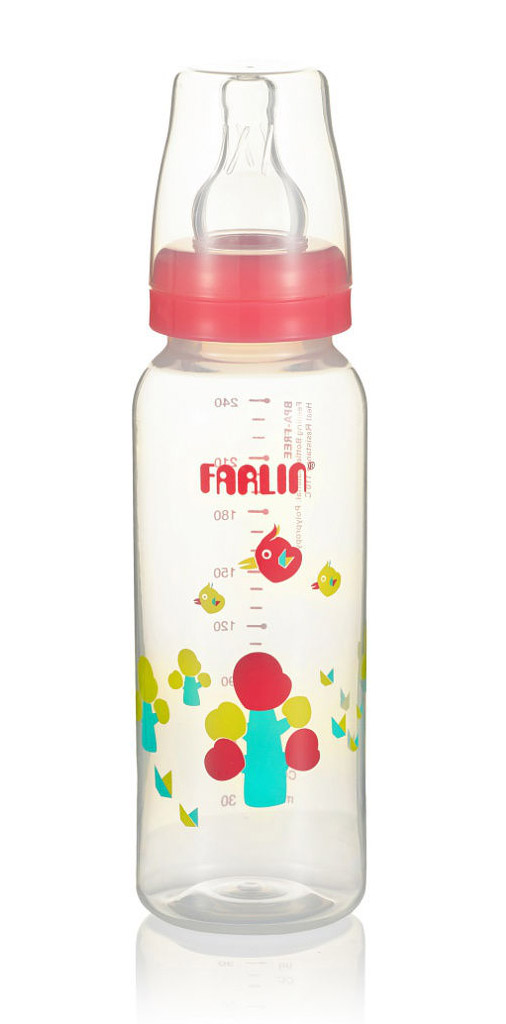 Полипропиленовая бутылочка для кормления со стандартным горлышком Farlin, 240 мл. PP-767 Розовый
