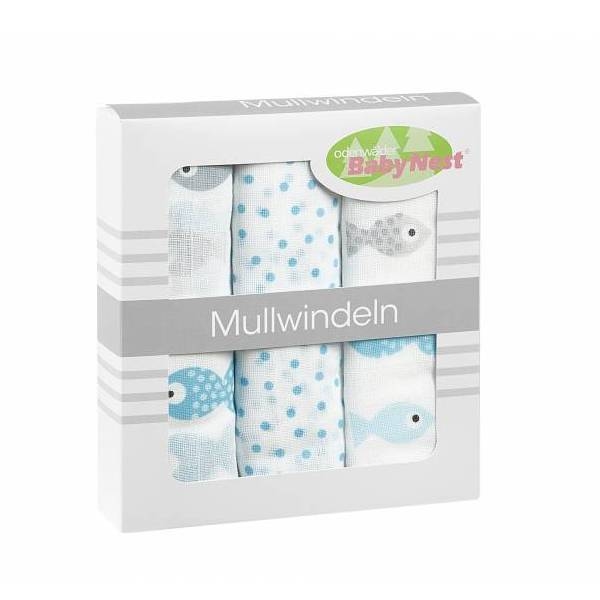 Салфетка Odenwalder Fish in sea 80x80 см в коробке (3 шт) 010089-1 Ice Blue